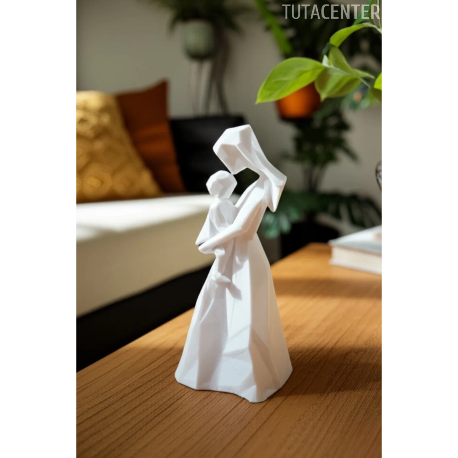 Kalpten Kalbe Anne ve Çocuk Figürü (Modern Anne & Çocuk Biblo)