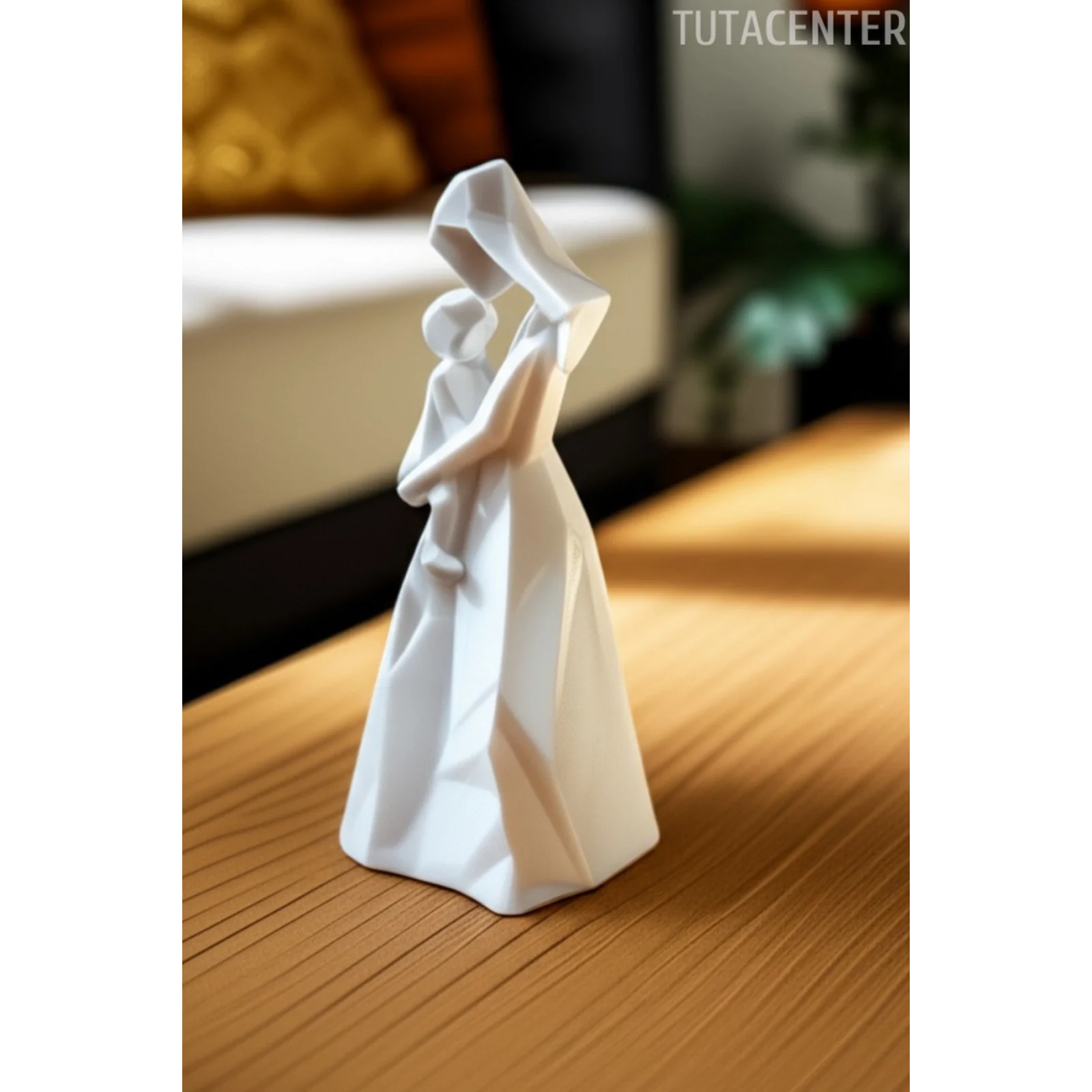 Kalpten Kalbe Anne ve Çocuk Figürü (Modern Anne & Çocuk Biblo)