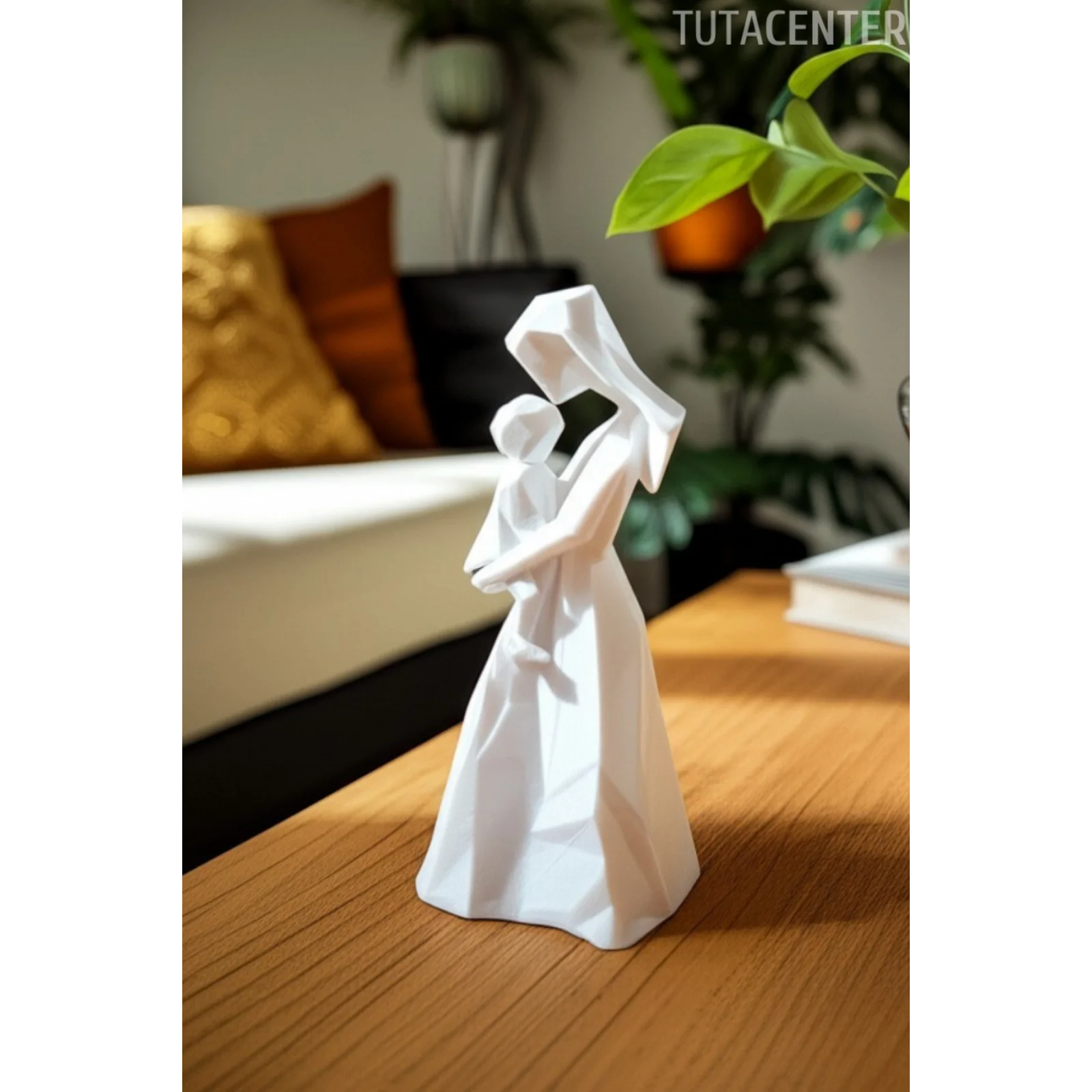 Kalpten Kalbe Anne ve Çocuk Figürü (Modern Anne & Çocuk Biblo)