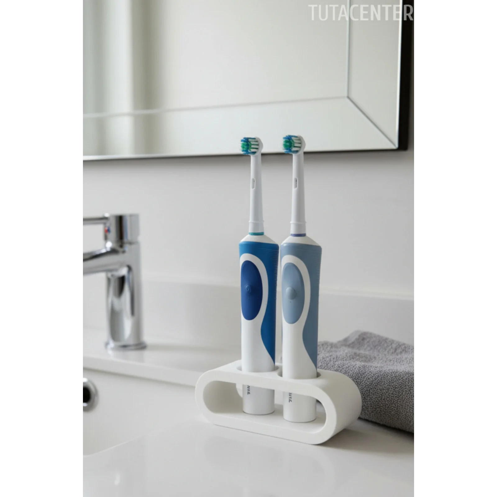 Şarjlı Diş Fırçası Tutucu Stand 2 Bölmeli