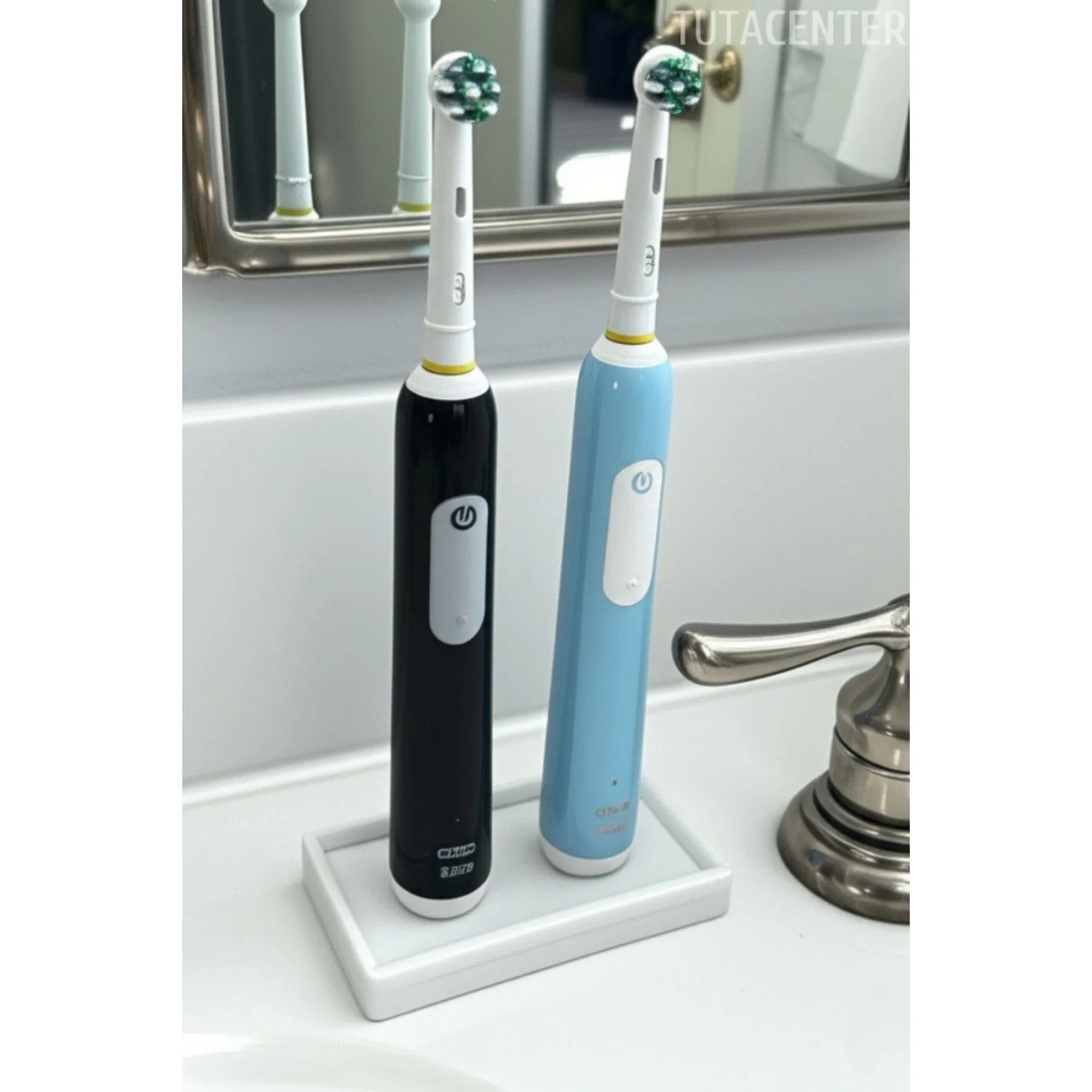 Şarjlı Diş Fırçalık Tutucu Stand 2 Bölmeli