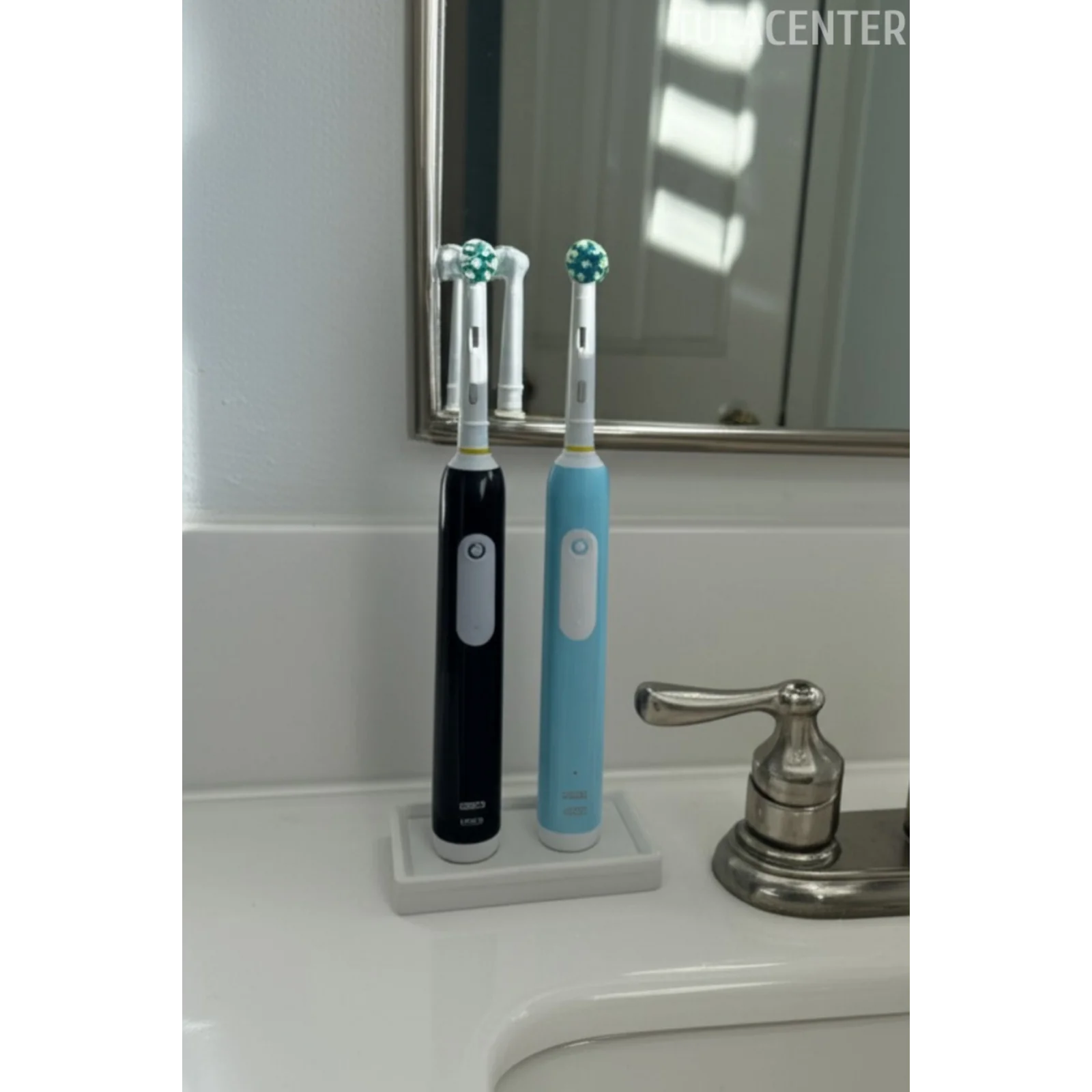 Şarjlı Diş Fırçalık Tutucu Stand 2 Bölmeli