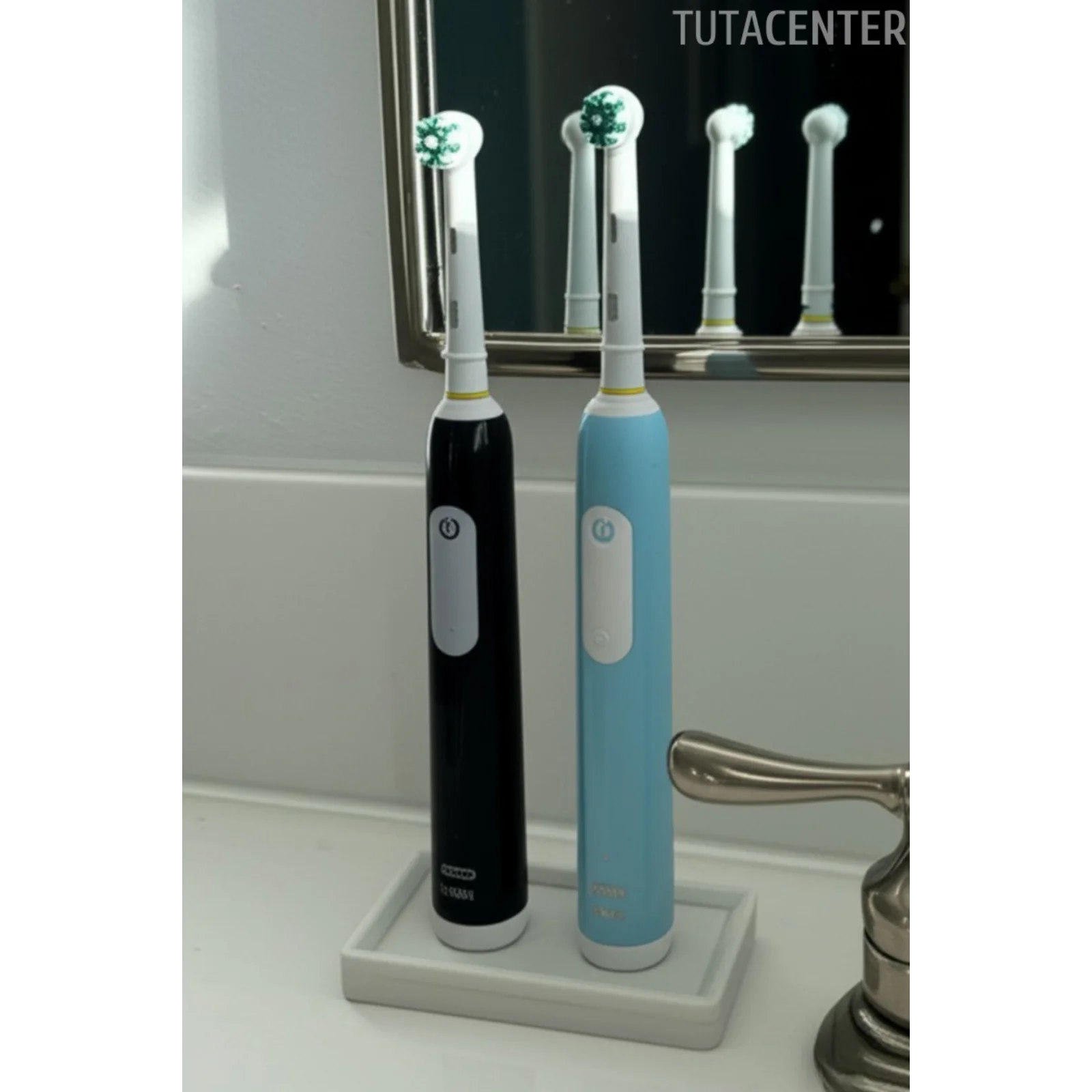 Şarjlı Diş Fırçalık Tutucu Stand 2 Bölmeli