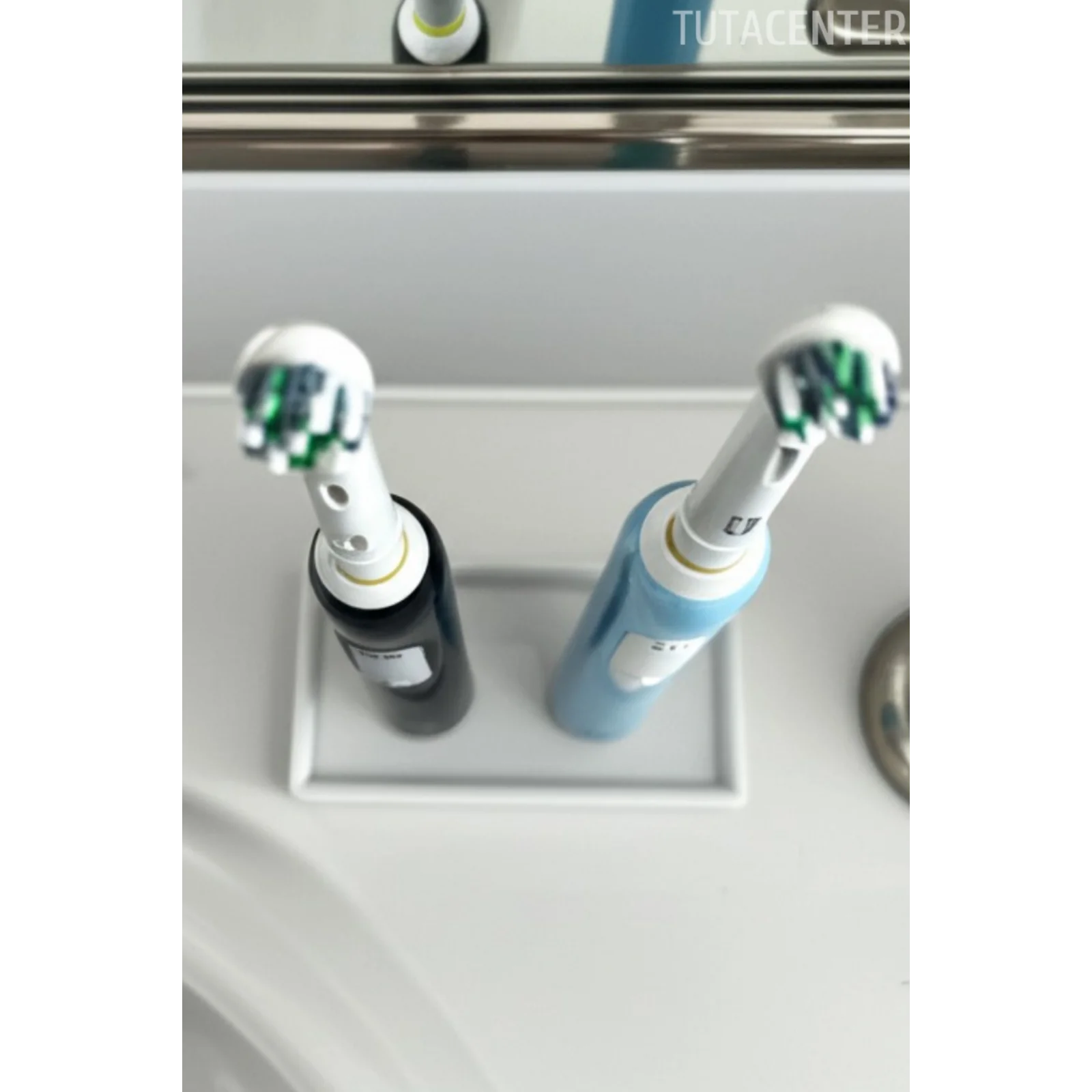 Şarjlı Diş Fırçalık Tutucu Stand 2 Bölmeli