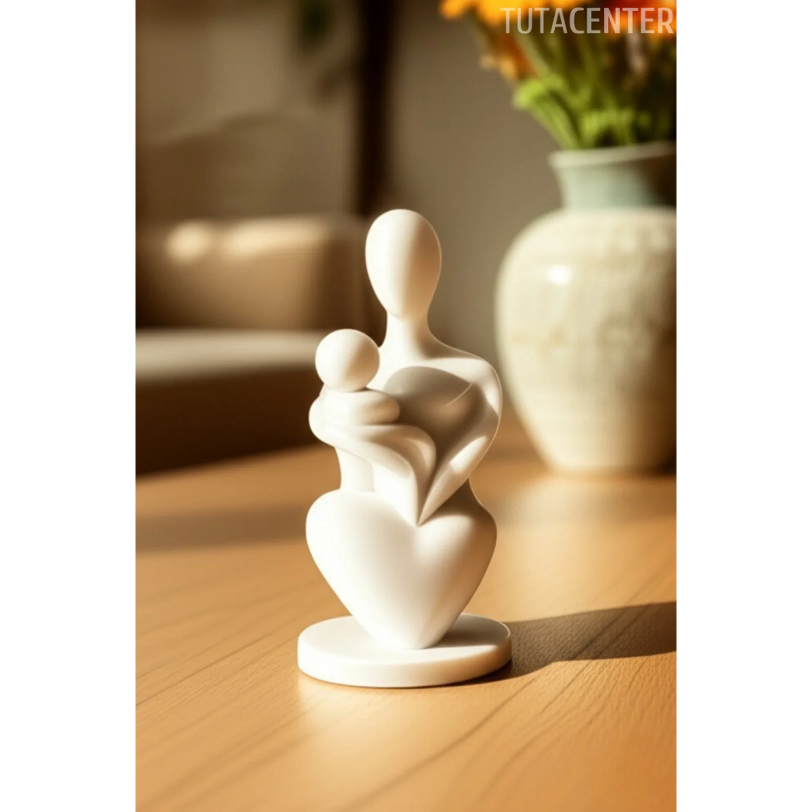 Anne Ve Bebek Mutlu Anlar İskandinav Tarzı Biblo Ev Dekorasyon