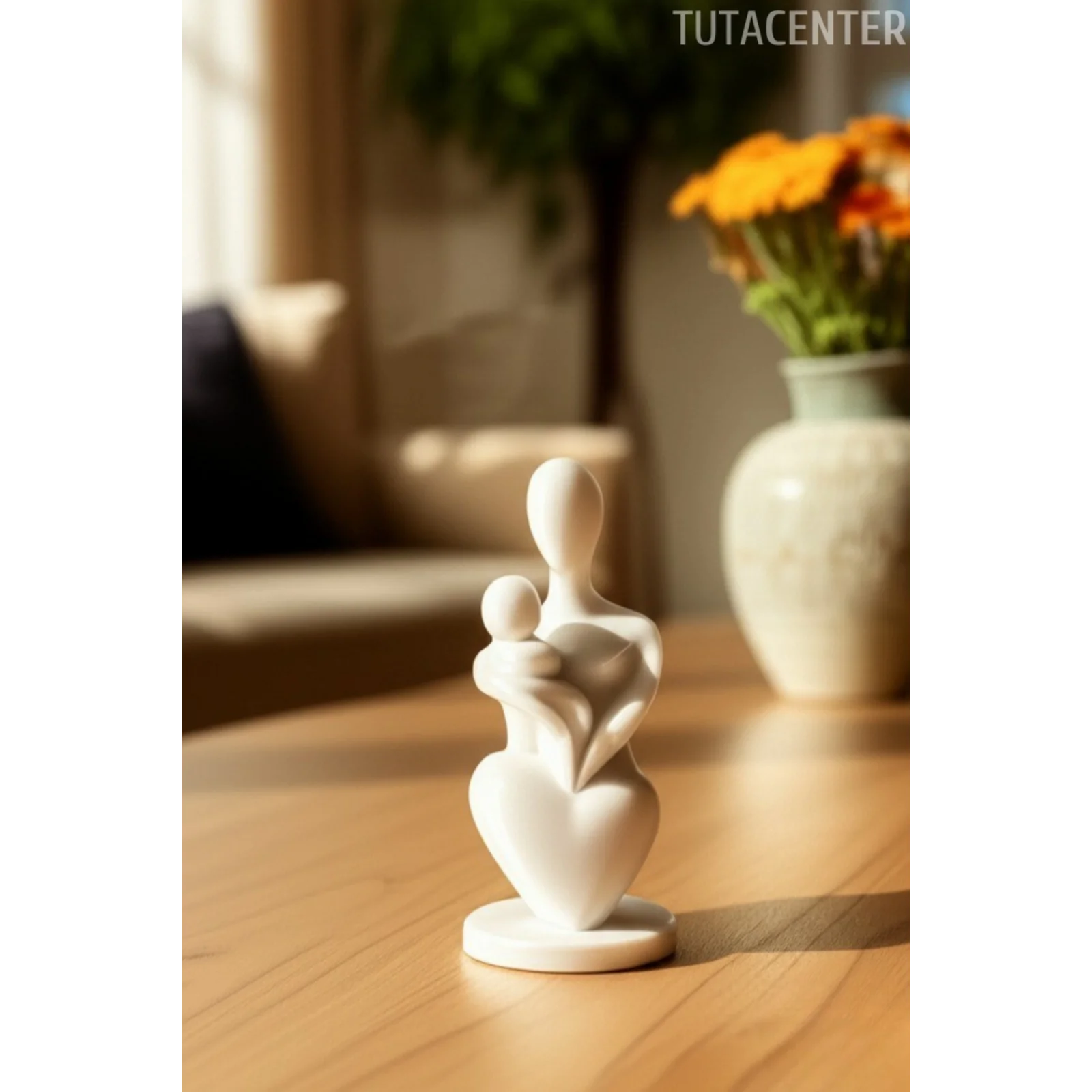 Anne Ve Bebek Mutlu Anlar İskandinav Tarzı Biblo Ev Dekorasyon