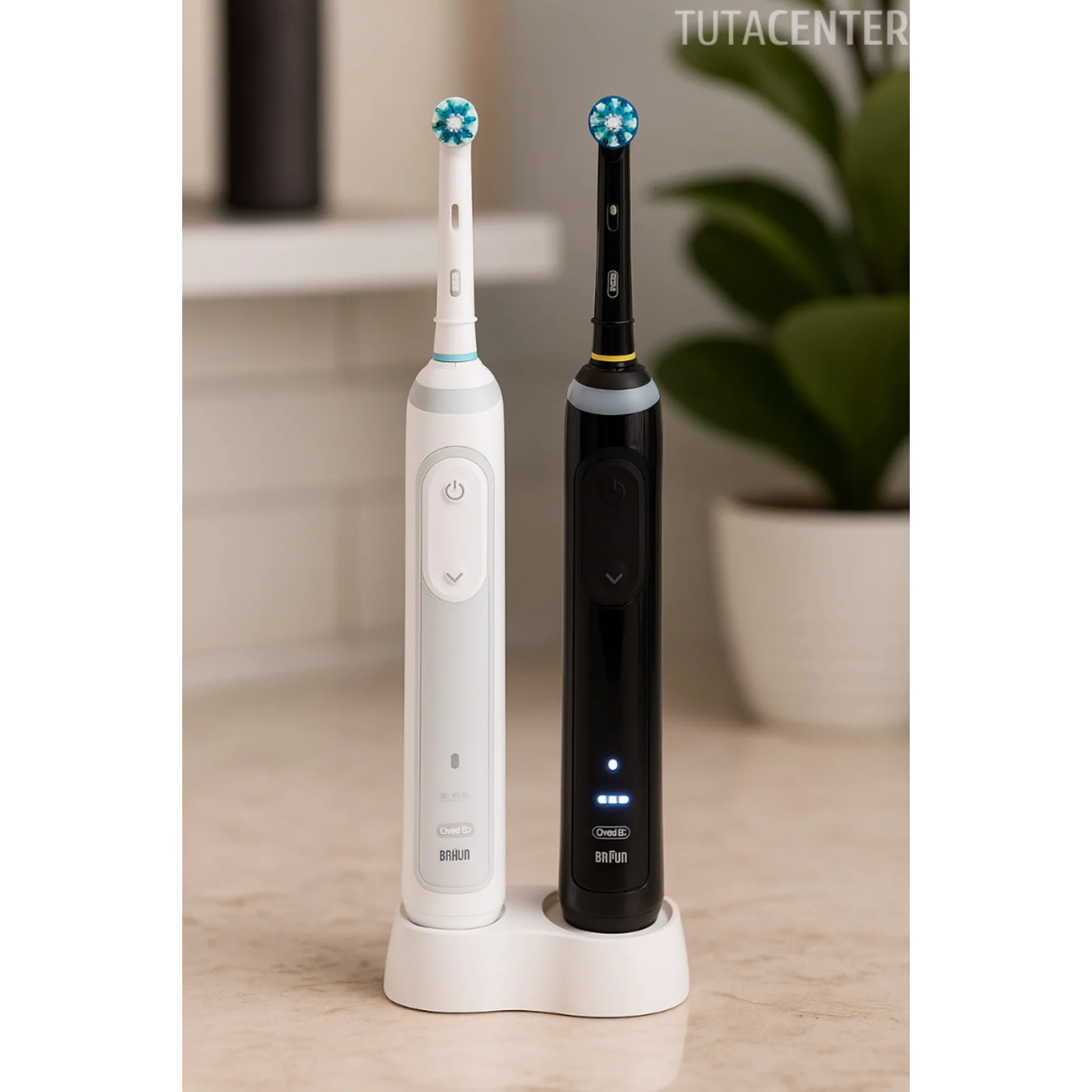 Şarjlı Diş Fırçalık Tutucu Stand 2 Bölmeli