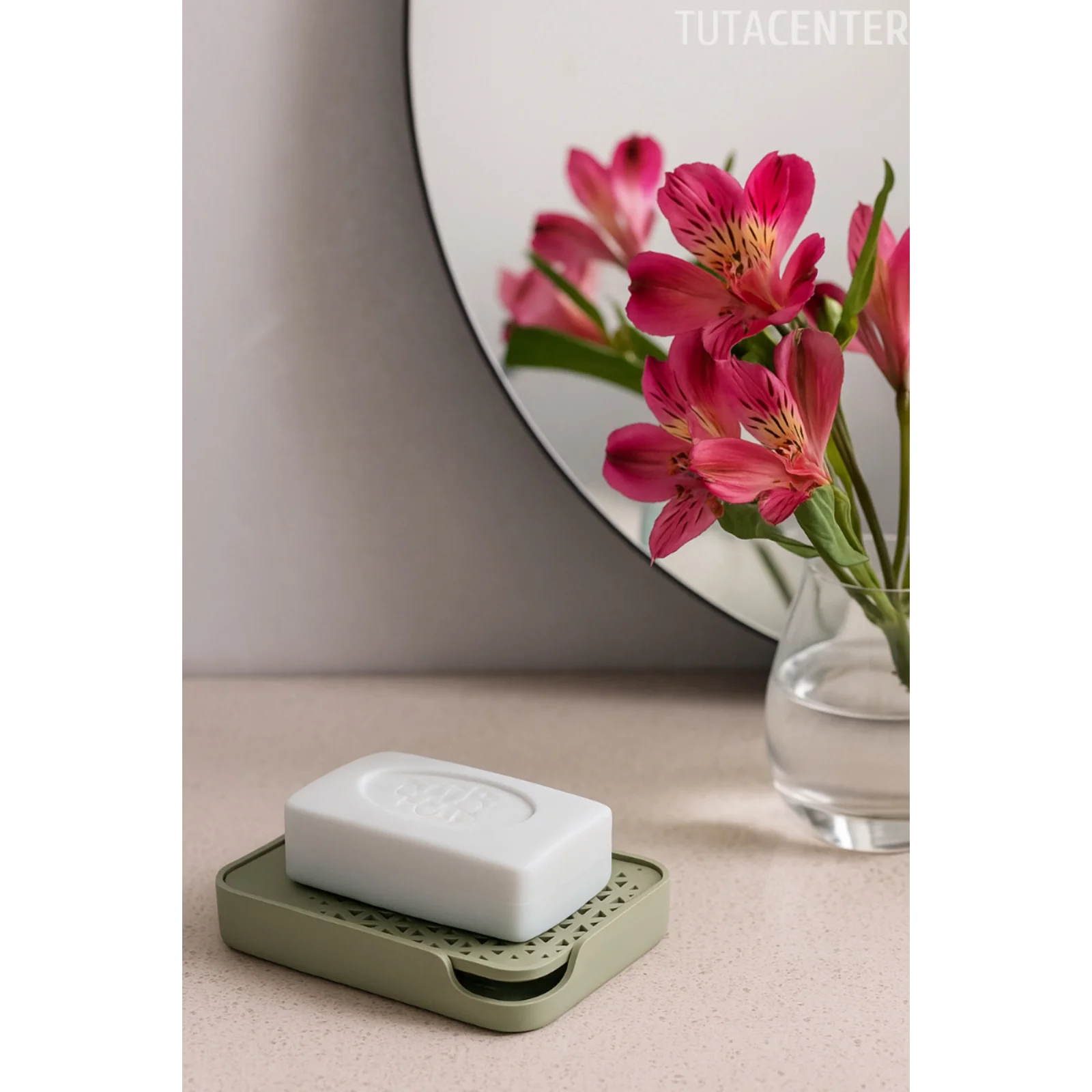 Haki Serin Sabunluk Modern Tahliyeli Sabunluk Katı Sabunluk