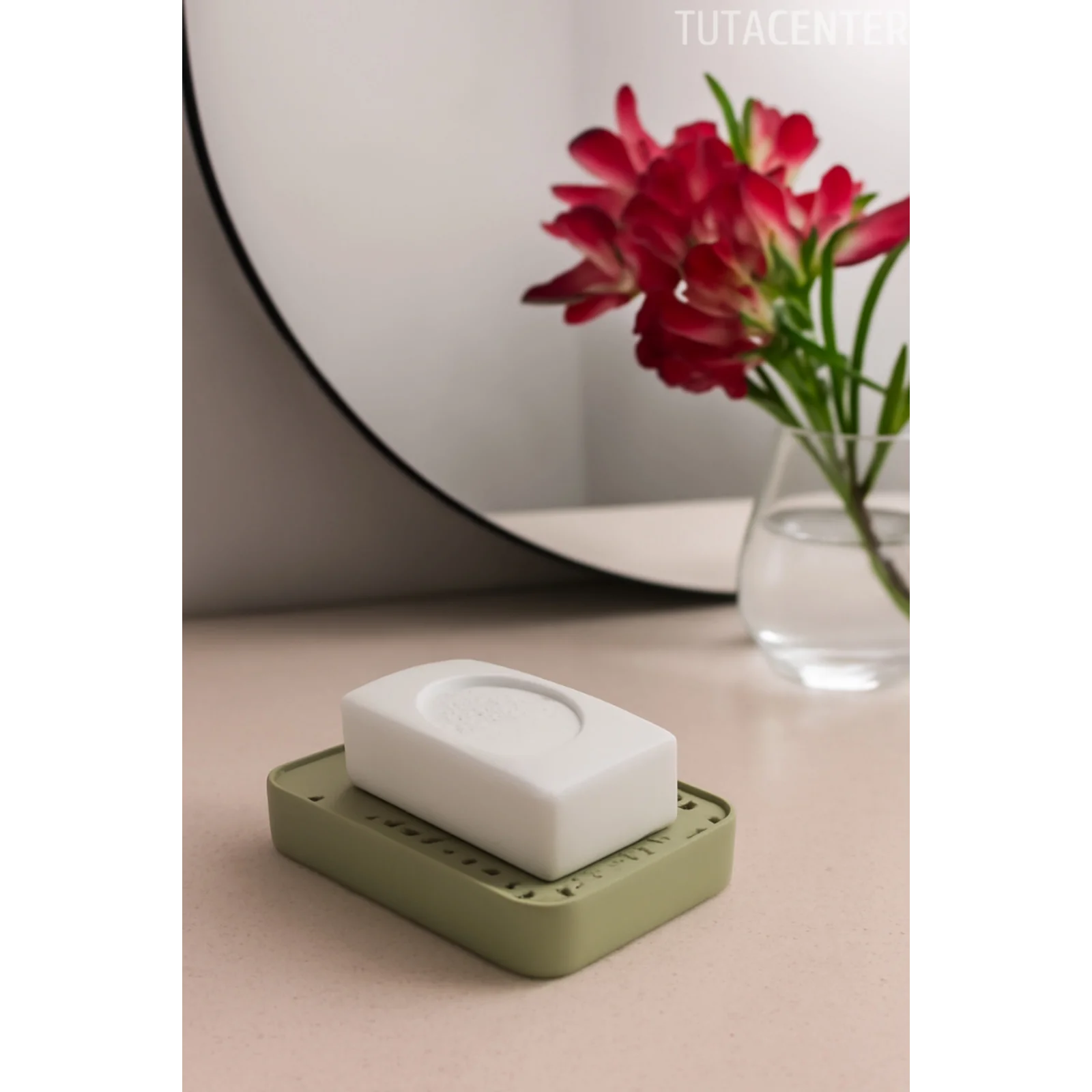 Haki Serin Sabunluk Modern Tahliyeli Sabunluk Katı Sabunluk