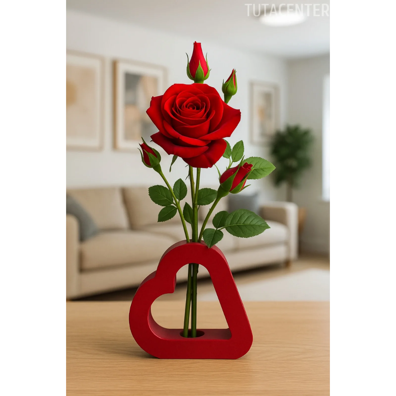 Kalp Vazo Iskandinav Romantik Kalp Vazo ( Çiçek Dahil Değildir )