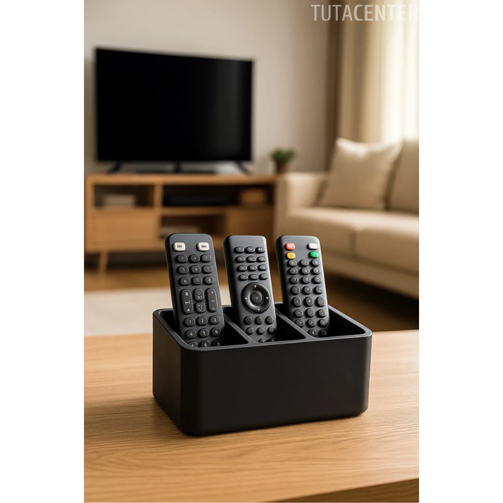 Modern Kumanda Standı Uzaktan Kumanda Düzenleyici 3lü Kumandalık Organizatör (Sert Plastik)