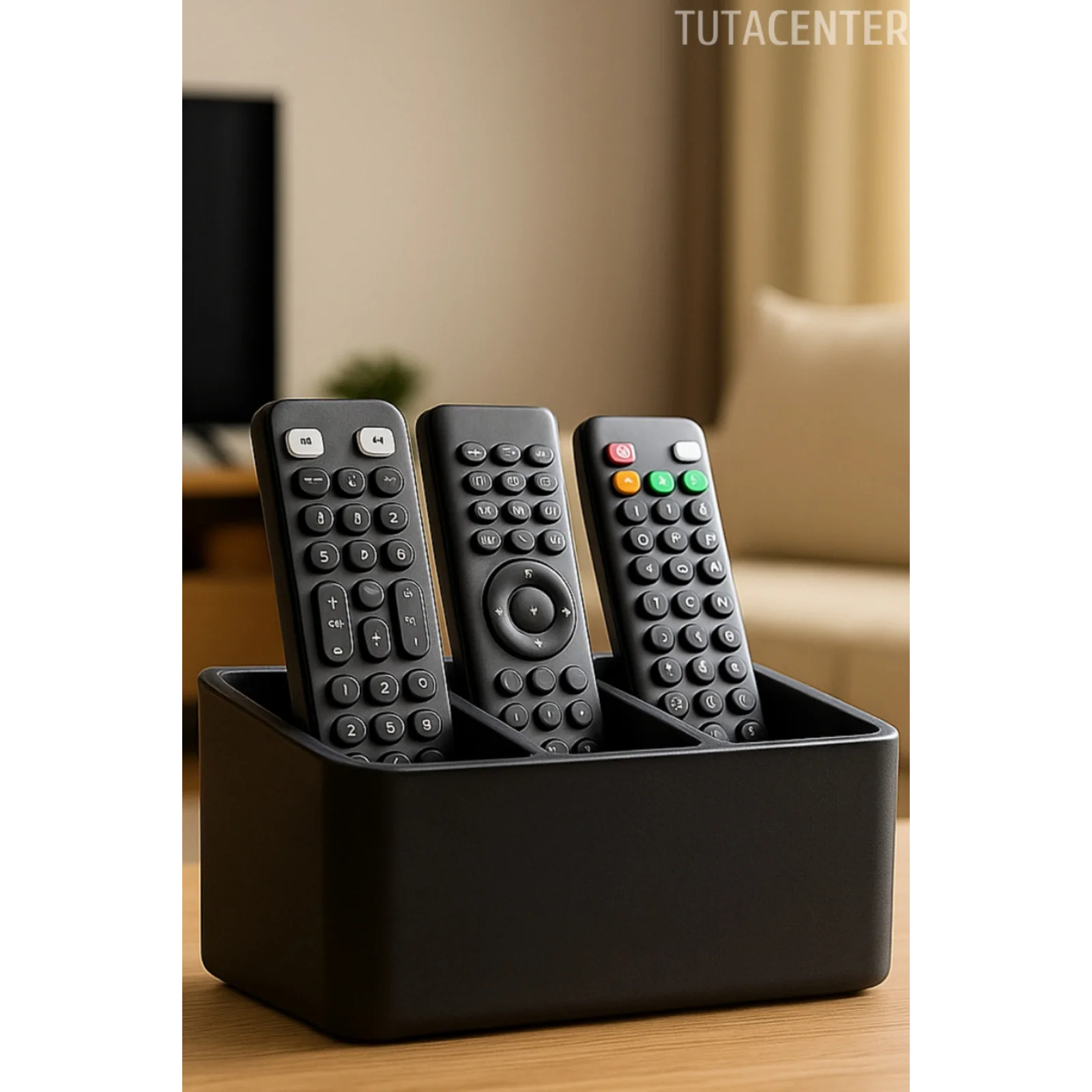 Modern Kumanda Standı Uzaktan Kumanda Düzenleyici 3lü Kumandalık Organizatör (Sert Plastik)