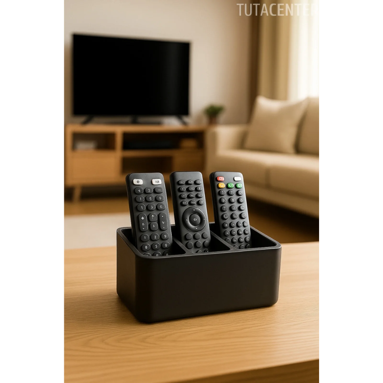 Modern Kumanda Standı Uzaktan Kumanda Düzenleyici 3lü Kumandalık Organizatör (Sert Plastik)