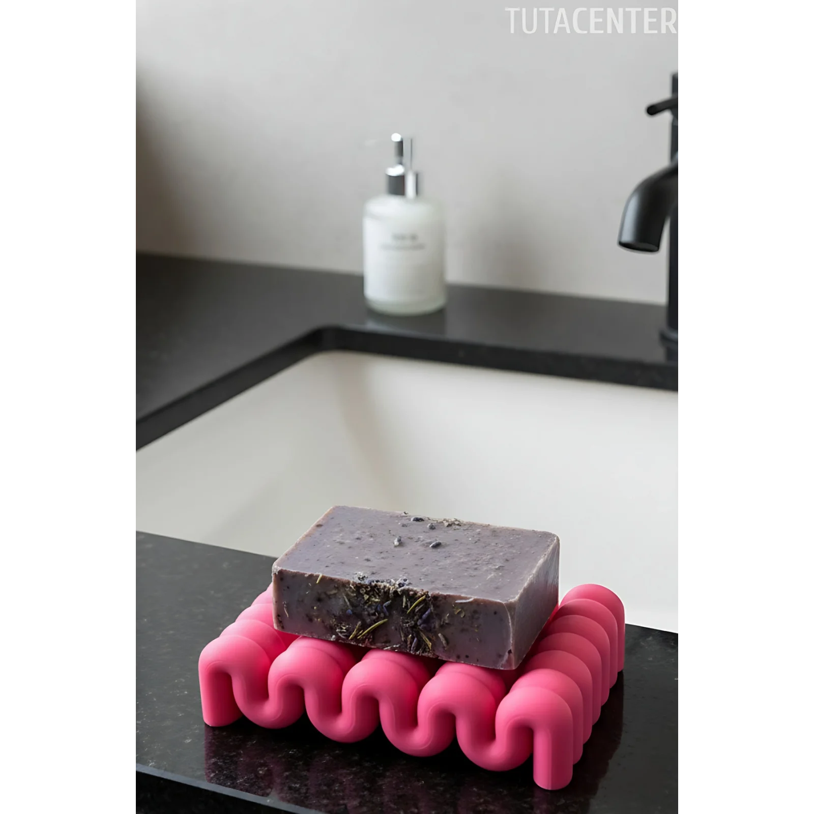 Dalga Formlu Su Tutmayan Sabunluk – Modern ve Şık Plastik Sabunluk