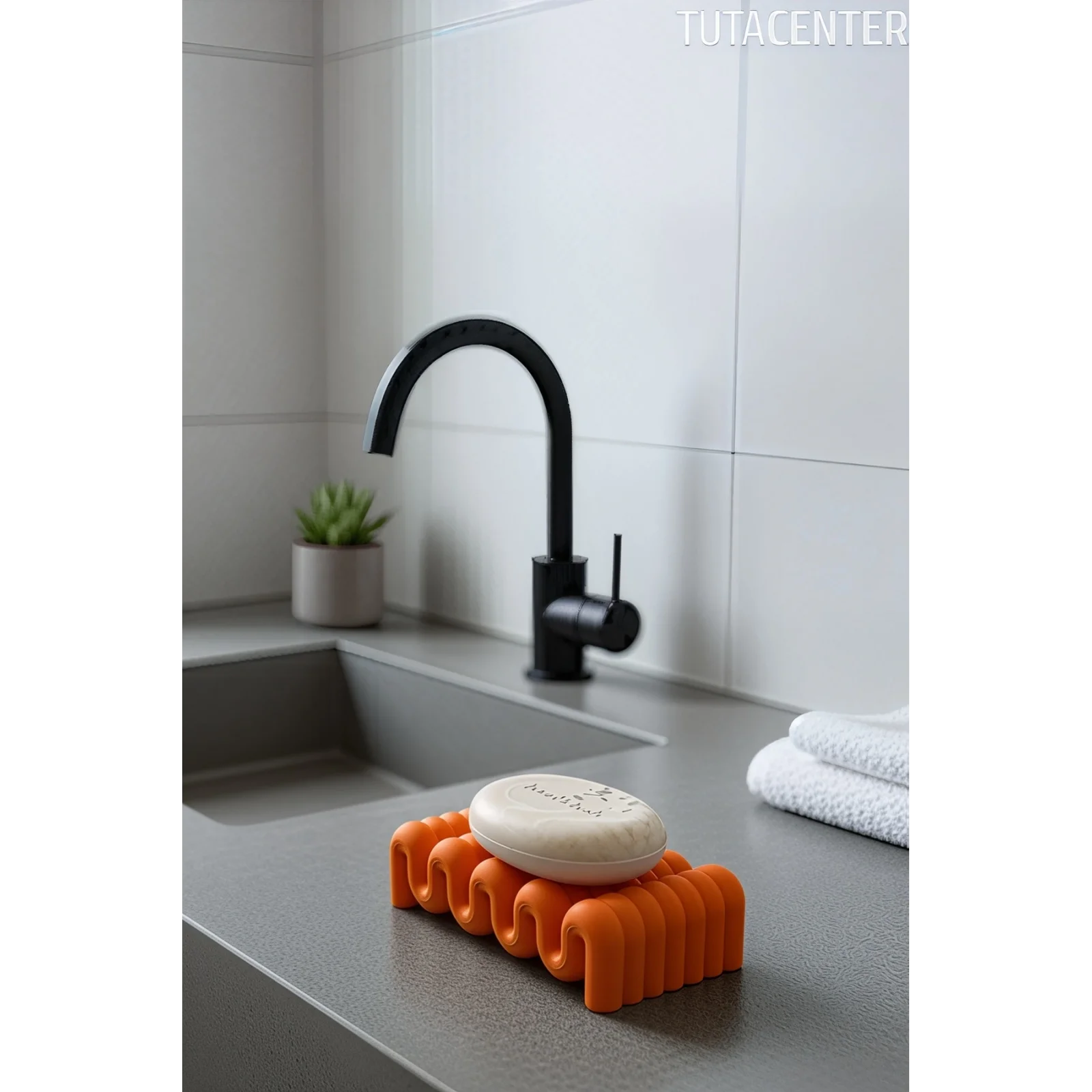 Dalga Formlu Su Tutmayan Sabunluk – Modern ve Şık Plastik Sabunluk