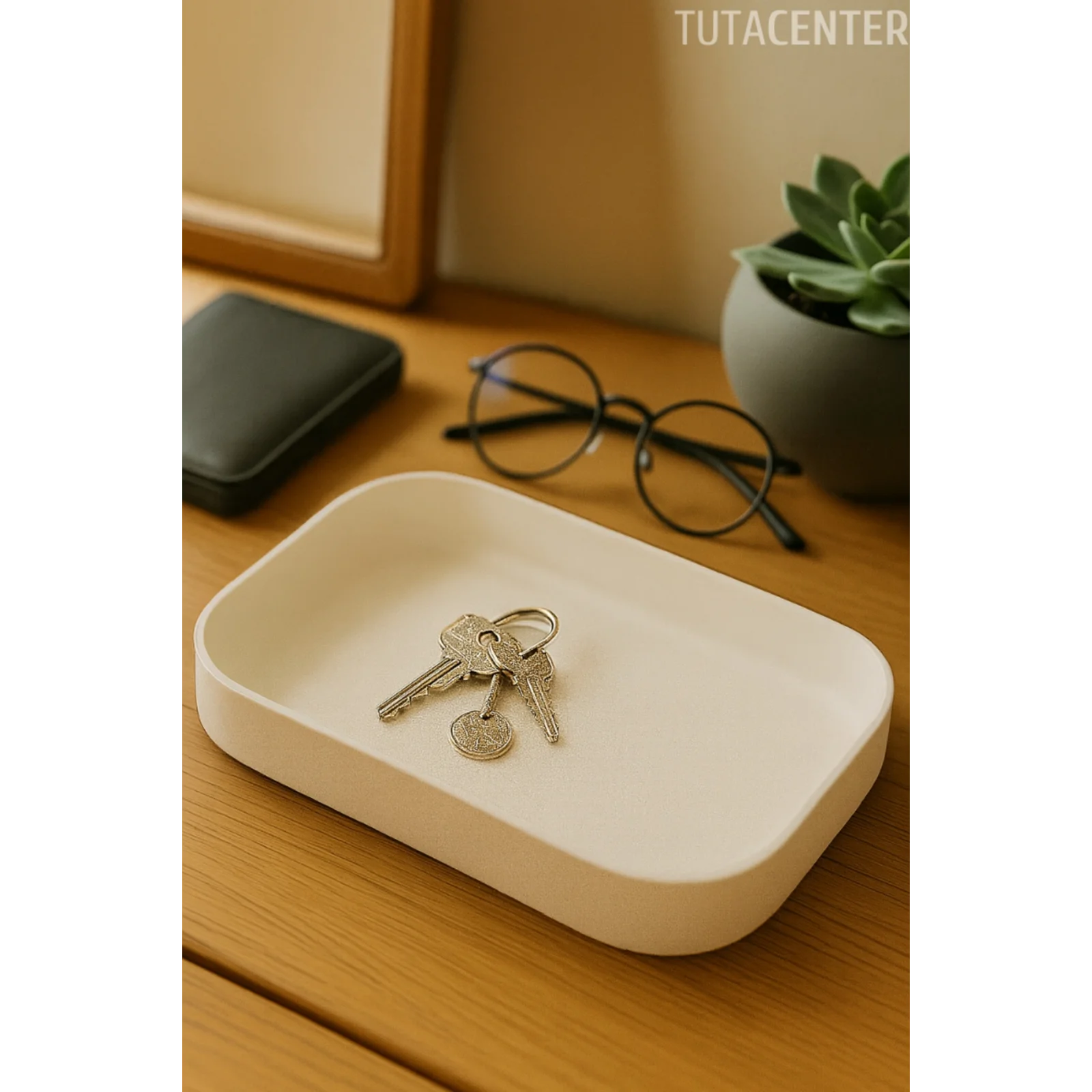 Modern Dikdörtgen Anahtar Tepsisi Organizer