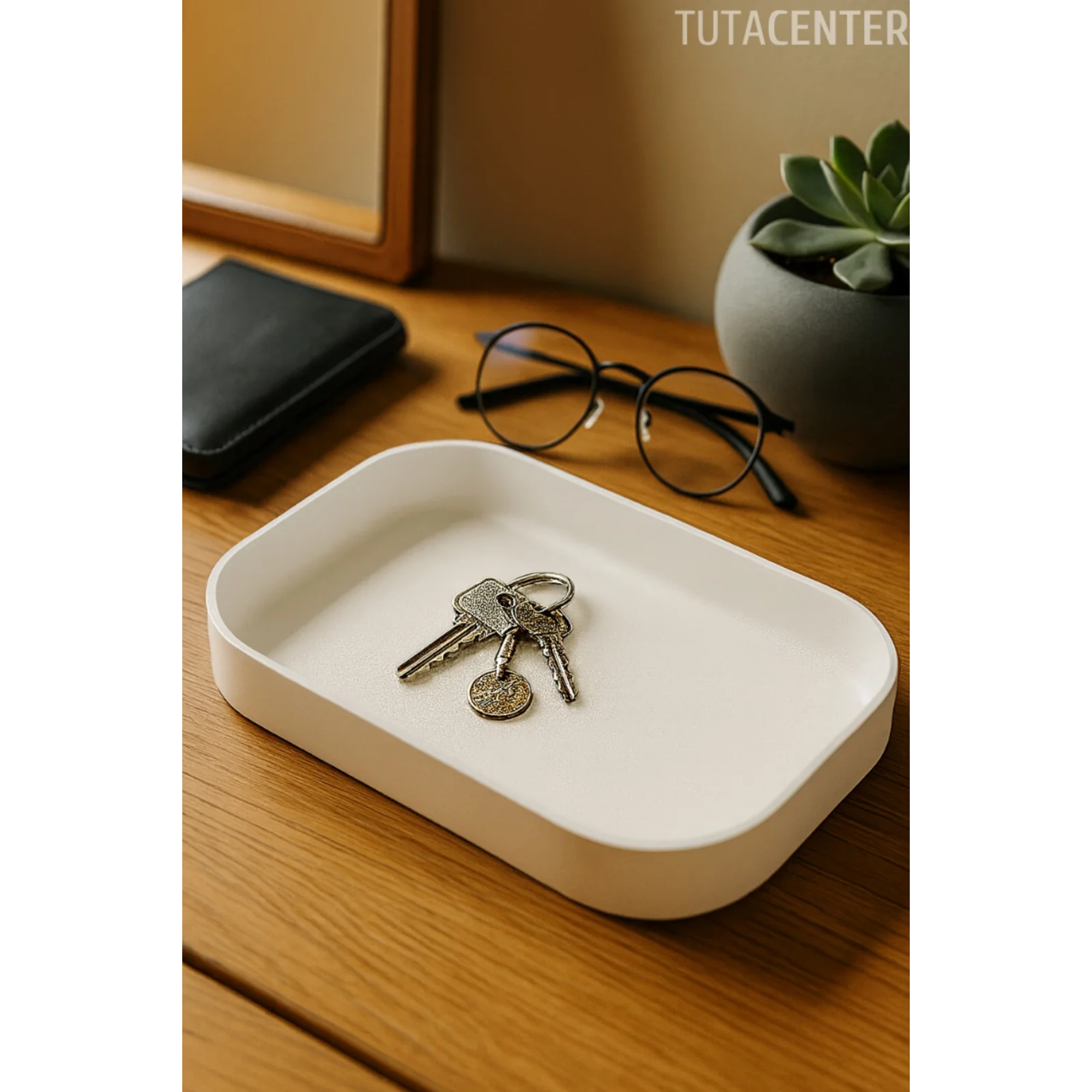 Modern Dikdörtgen Anahtar Tepsisi Organizer