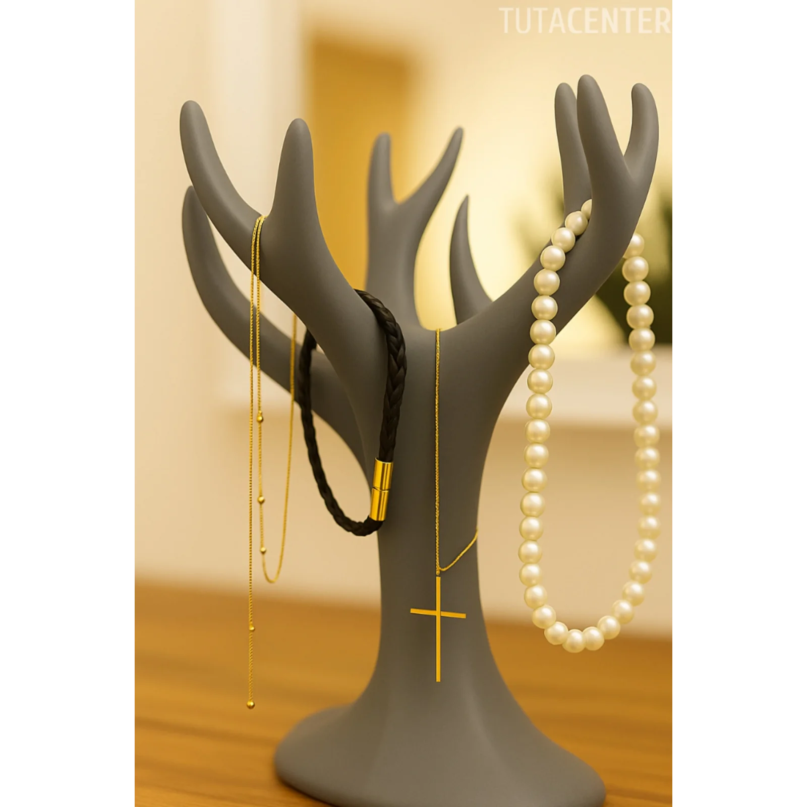 Çok Amaçlı Kolye, Bileklik ve Yüzük Organizeri – Plastik Ağaç Stand