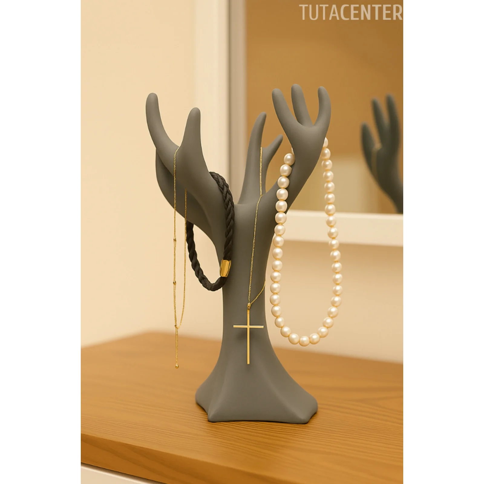 Çok Amaçlı Kolye, Bileklik ve Yüzük Organizeri – Plastik Ağaç Stand