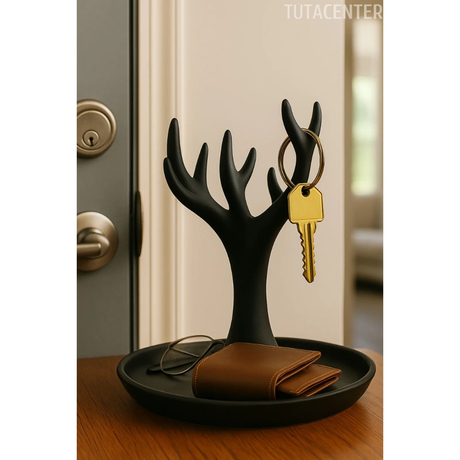 Anahtar, Cüzdan ve Takı Düzenleyici Ağaç Standı(Çok Amaçlı Masaüstü Plastik Organizer)