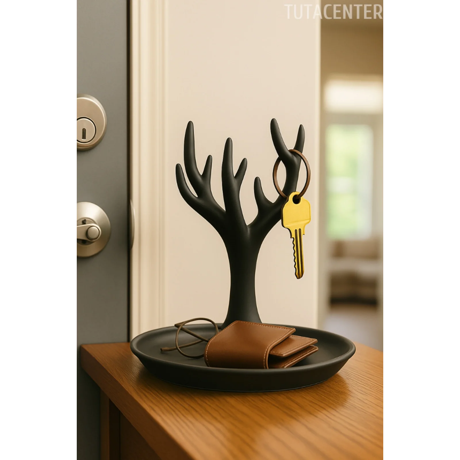 Anahtar, Cüzdan ve Takı Düzenleyici Ağaç Standı(Çok Amaçlı Masaüstü Plastik Organizer)