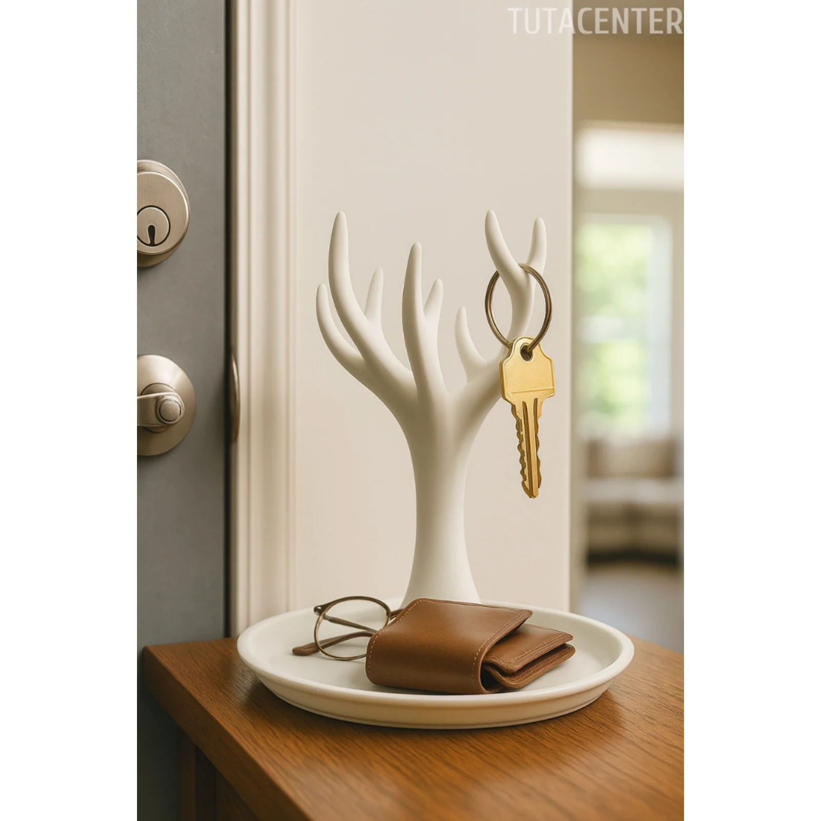 Anahtar, Cüzdan ve Takı Düzenleyici Ağaç Standı(Çok Amaçlı Masaüstü Plastik Organizer)