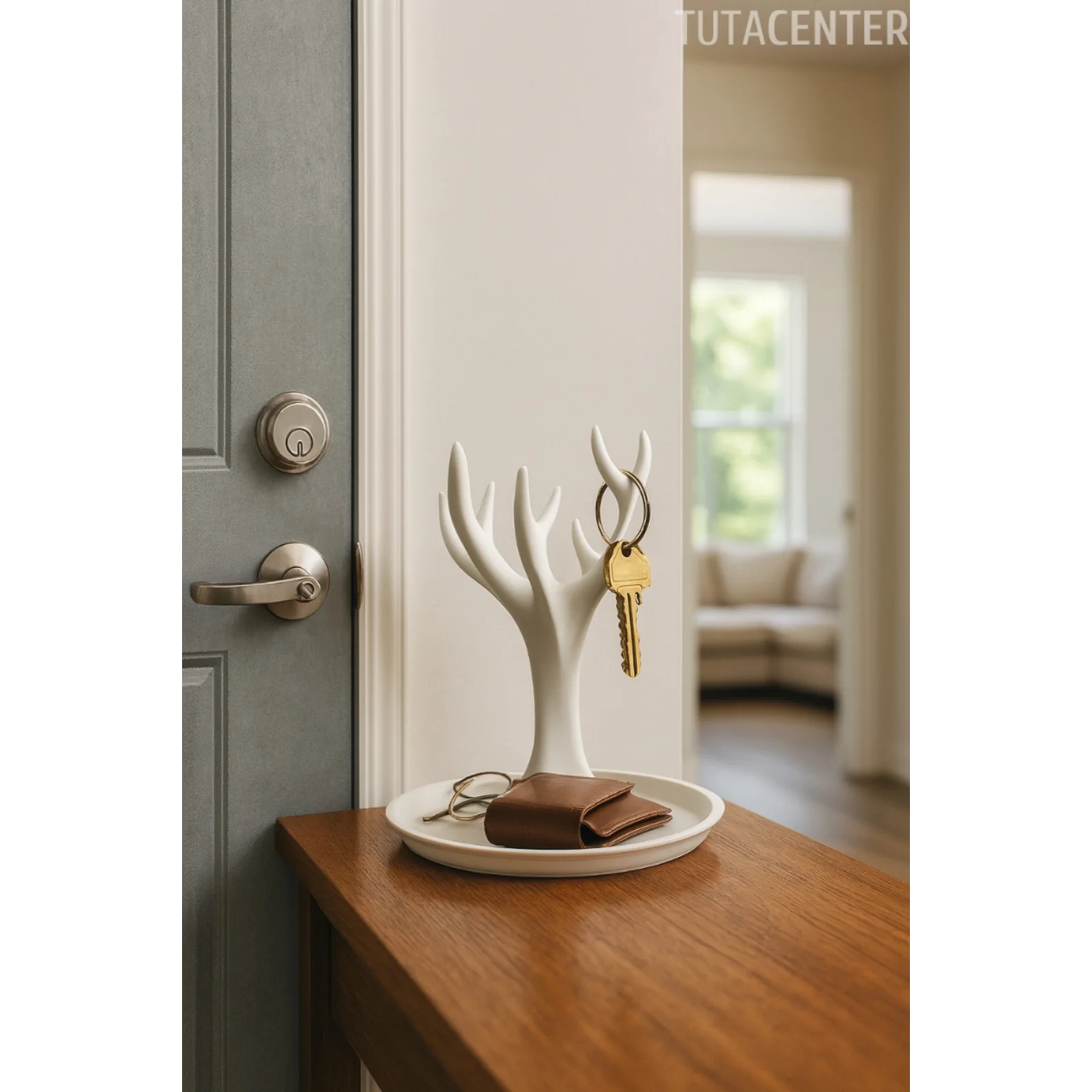 Anahtar, Cüzdan ve Takı Düzenleyici Ağaç Standı(Çok Amaçlı Masaüstü Plastik Organizer)