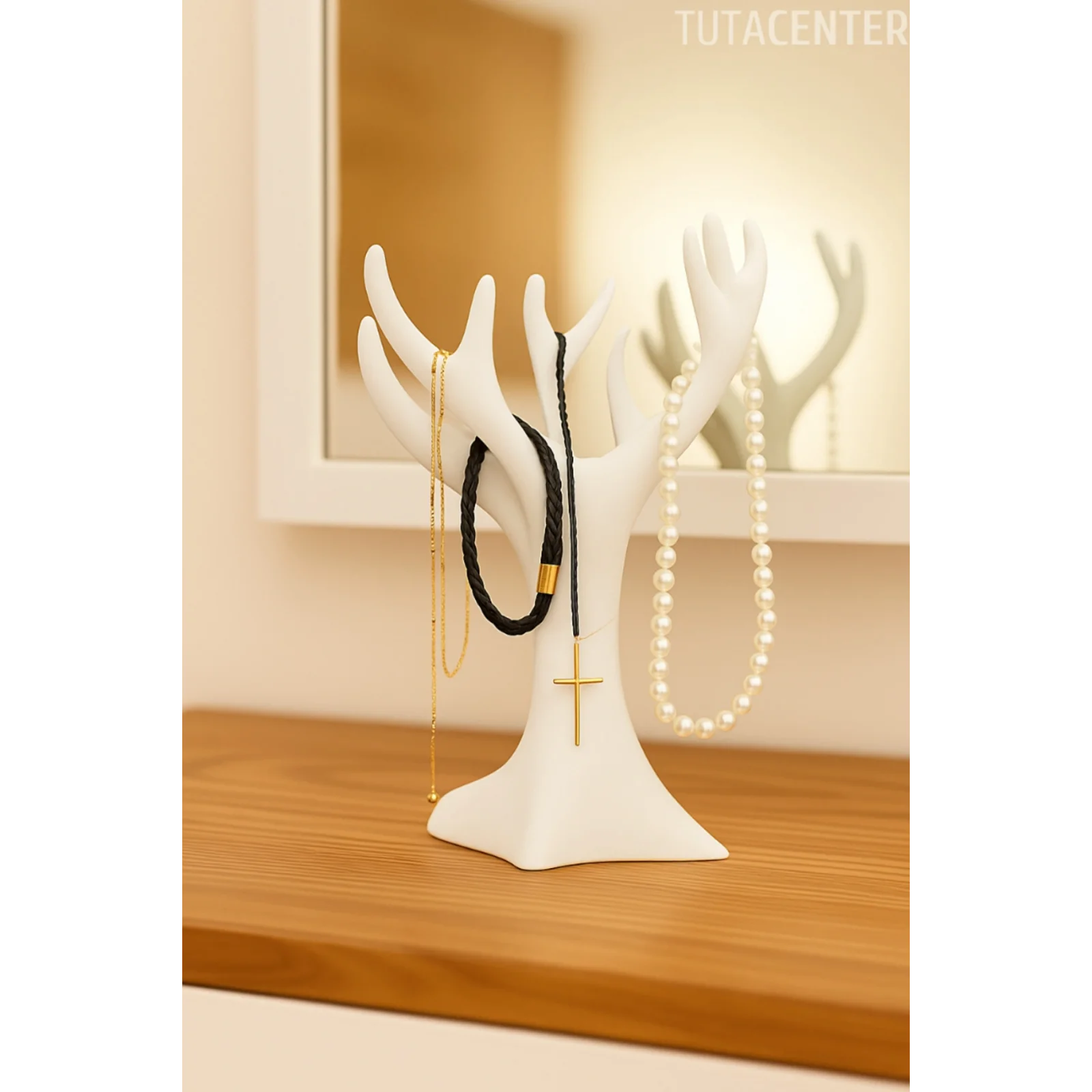 Çok Amaçlı Kolye, Bileklik ve Yüzük Organizeri – Plastik Ağaç Stand