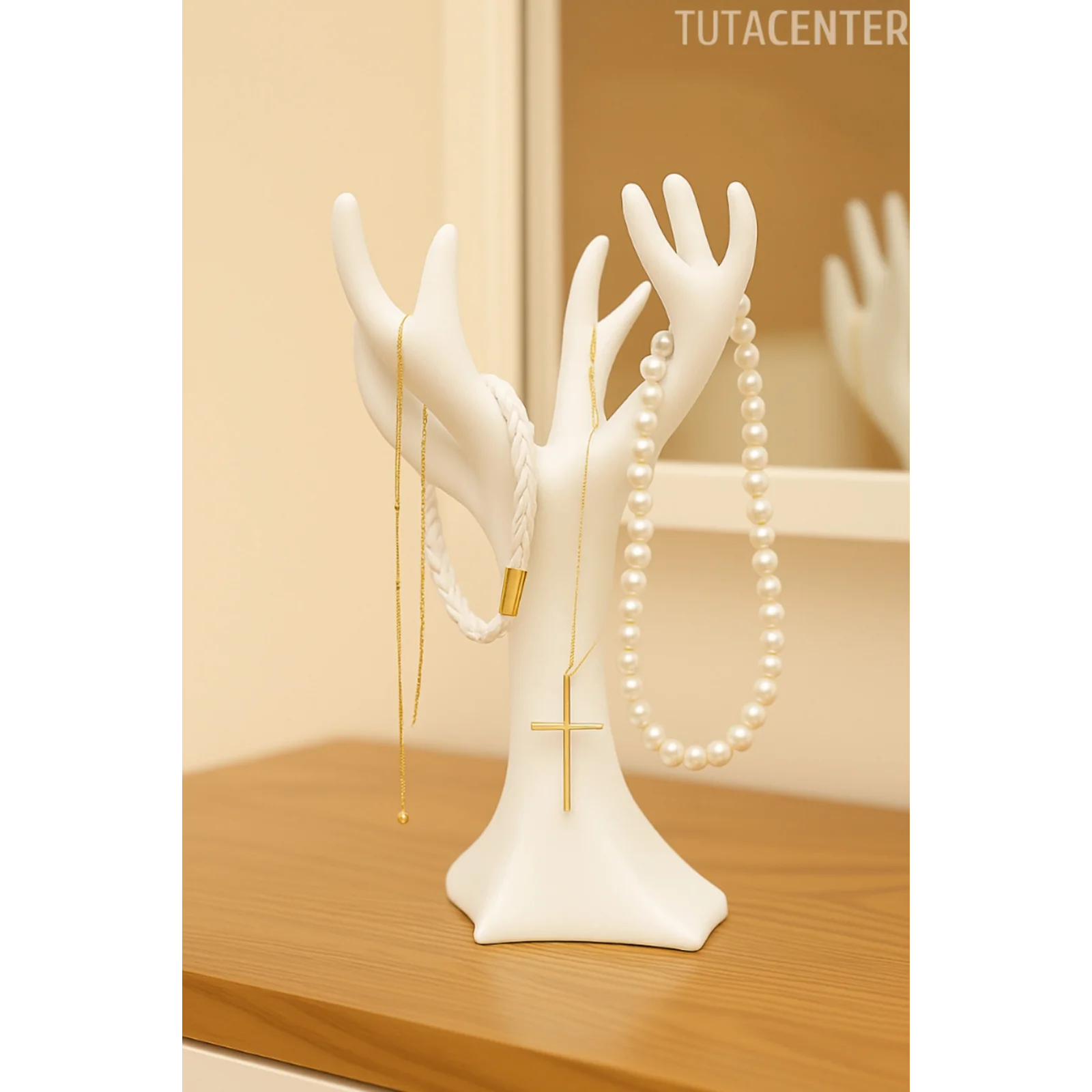 Çok Amaçlı Kolye, Bileklik ve Yüzük Organizeri – Plastik Ağaç Stand