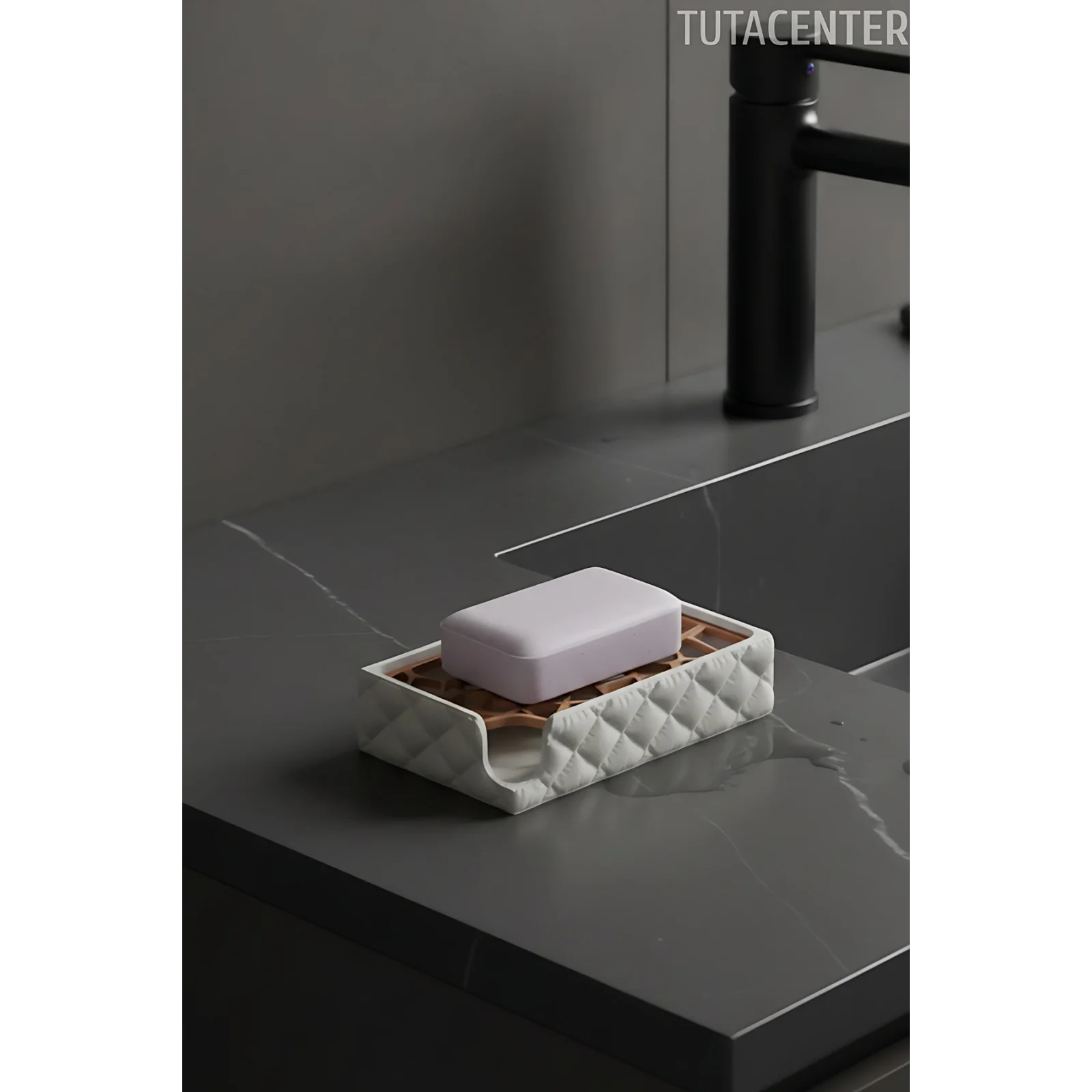 Şık Şişme Tasarım Sabunluk - Katı Sabunluk ( Modern ve Şık Görünüm Plastik Banyo Düzenleyici )