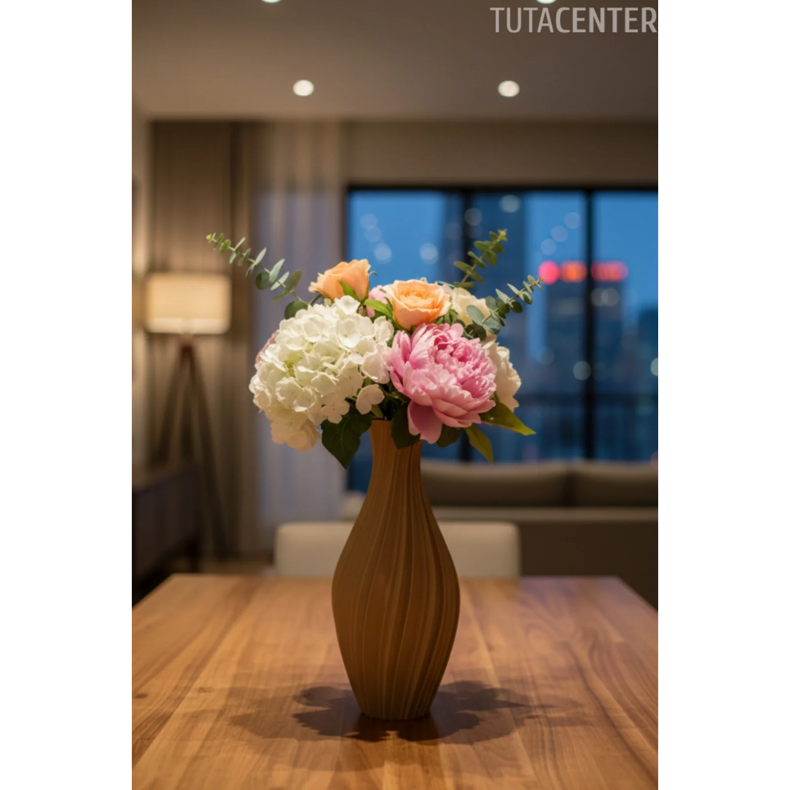 Burgum Brown Vazo 20cm ( Modern ve Şık Görünüm Plasti Vazo )