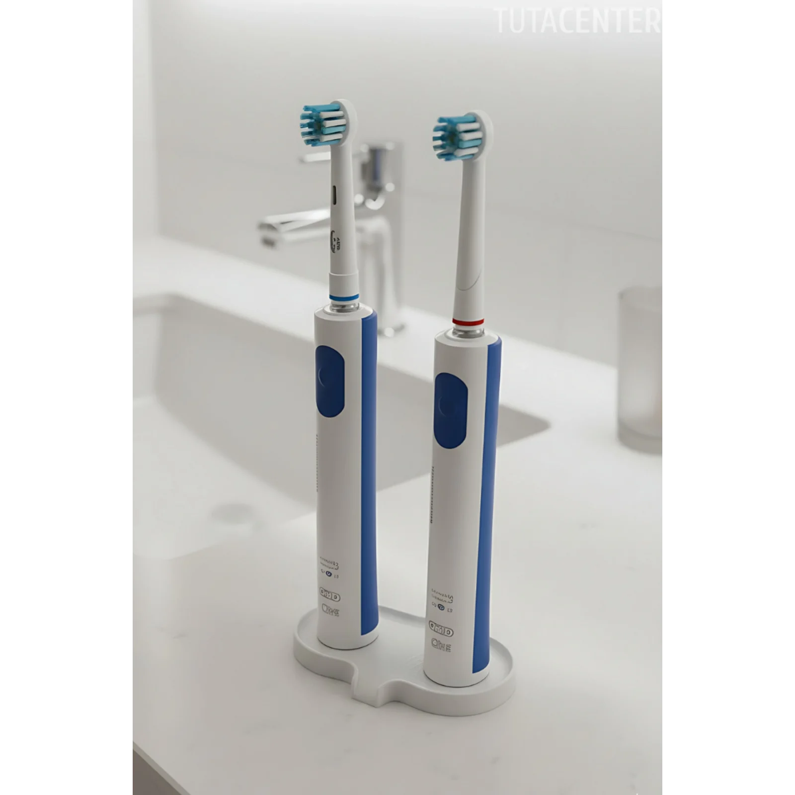 Şarjlı Diş Fırçası Standı - 2 Yuvalı, Tahliyeli Diş Fırçalık - Modern Diş Fırçalık