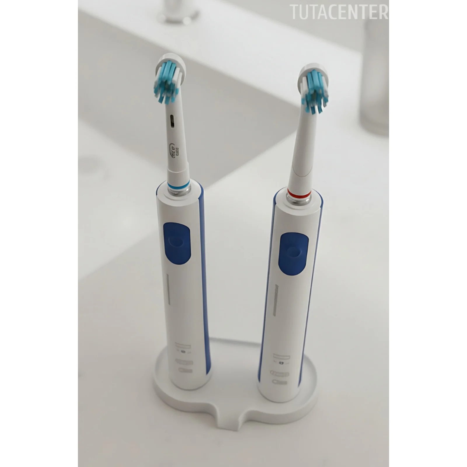 Şarjlı Diş Fırçası Standı - 2 Yuvalı, Tahliyeli Diş Fırçalık - Modern Diş Fırçalık