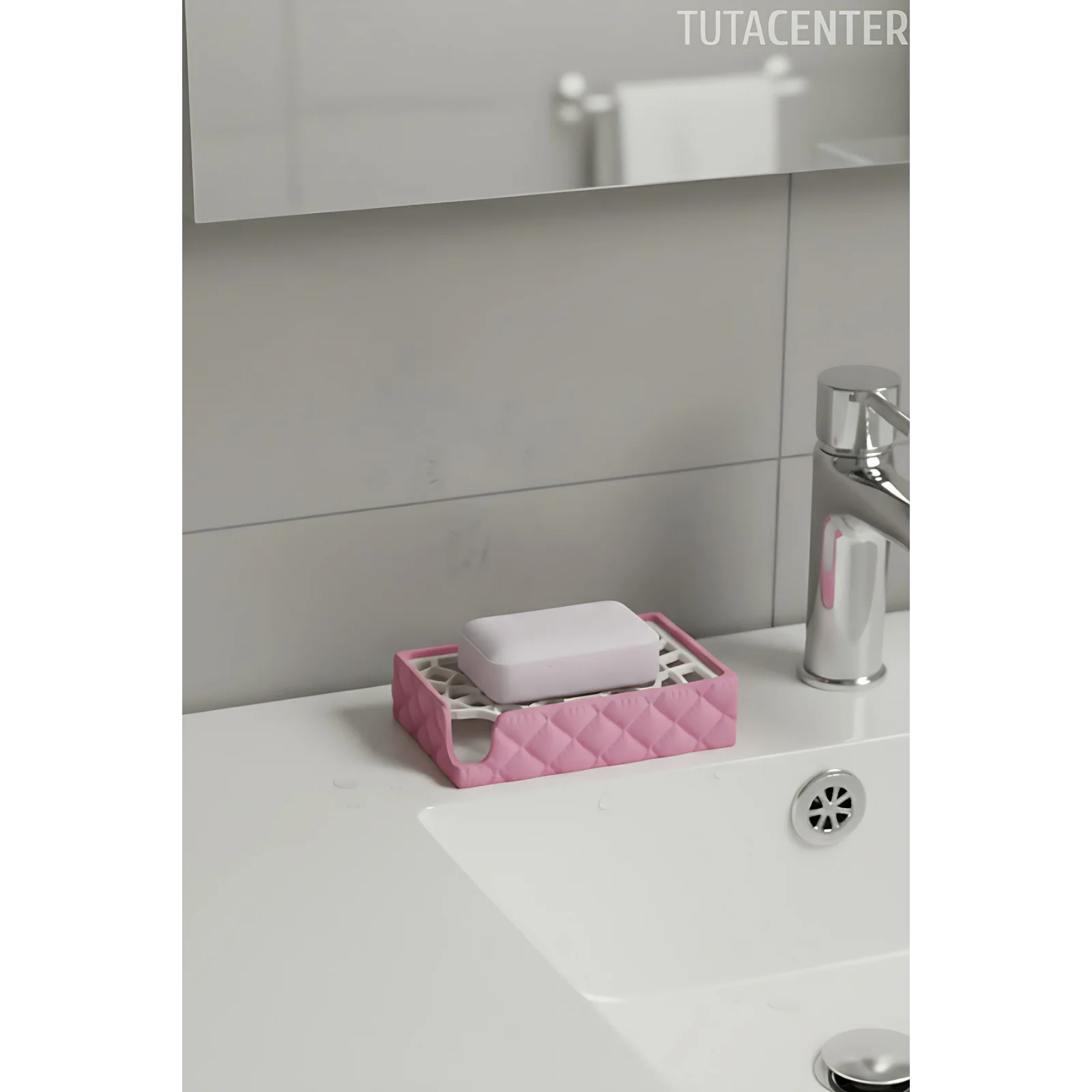 Şık Şişme Tasarım Sabunluk - Katı Sabunluk ( Modern ve Şık Görünüm Plastik Banyo Düzenleyici )