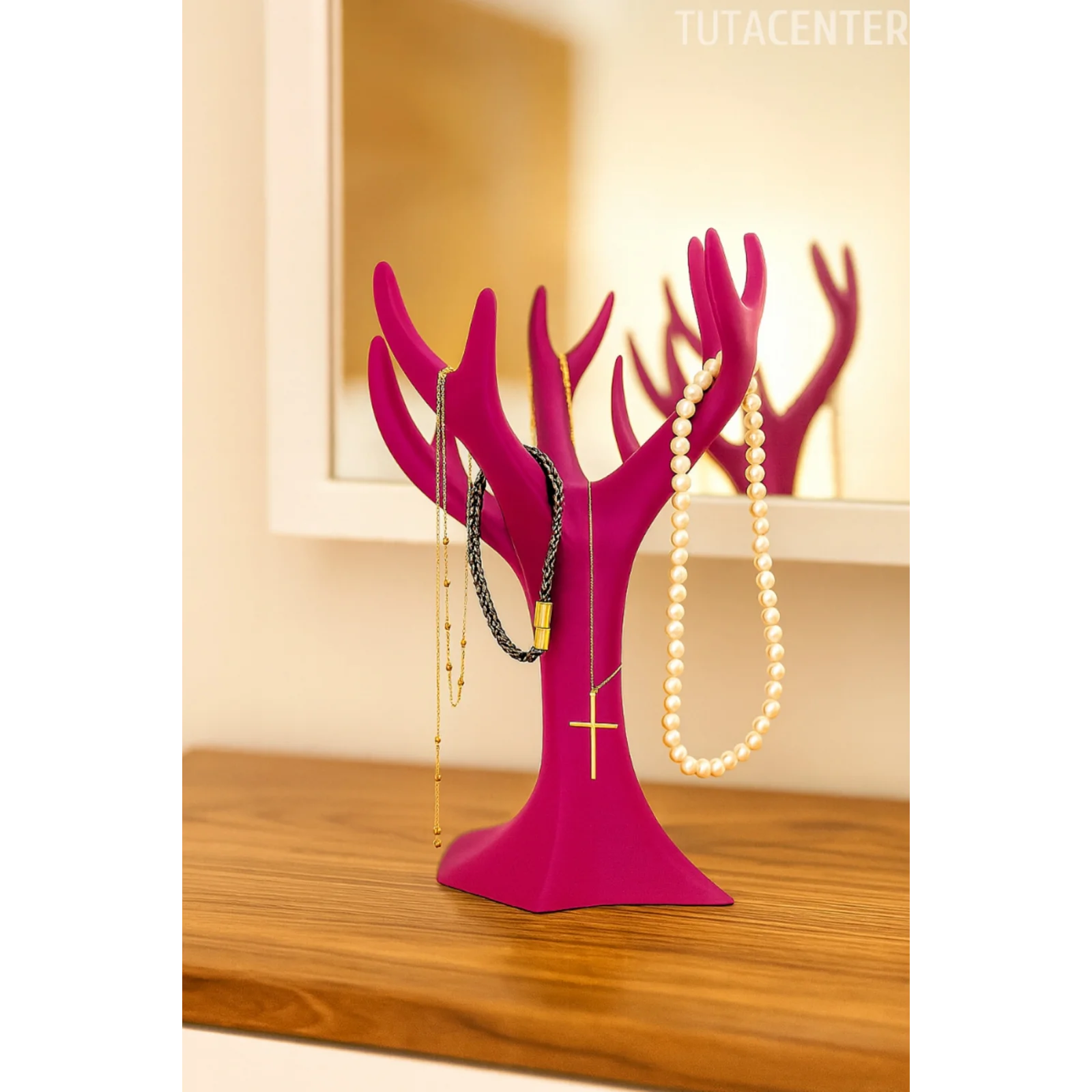 Çok Amaçlı Kolye, Bileklik ve Yüzük Organizeri – Plastik Ağaç Stand