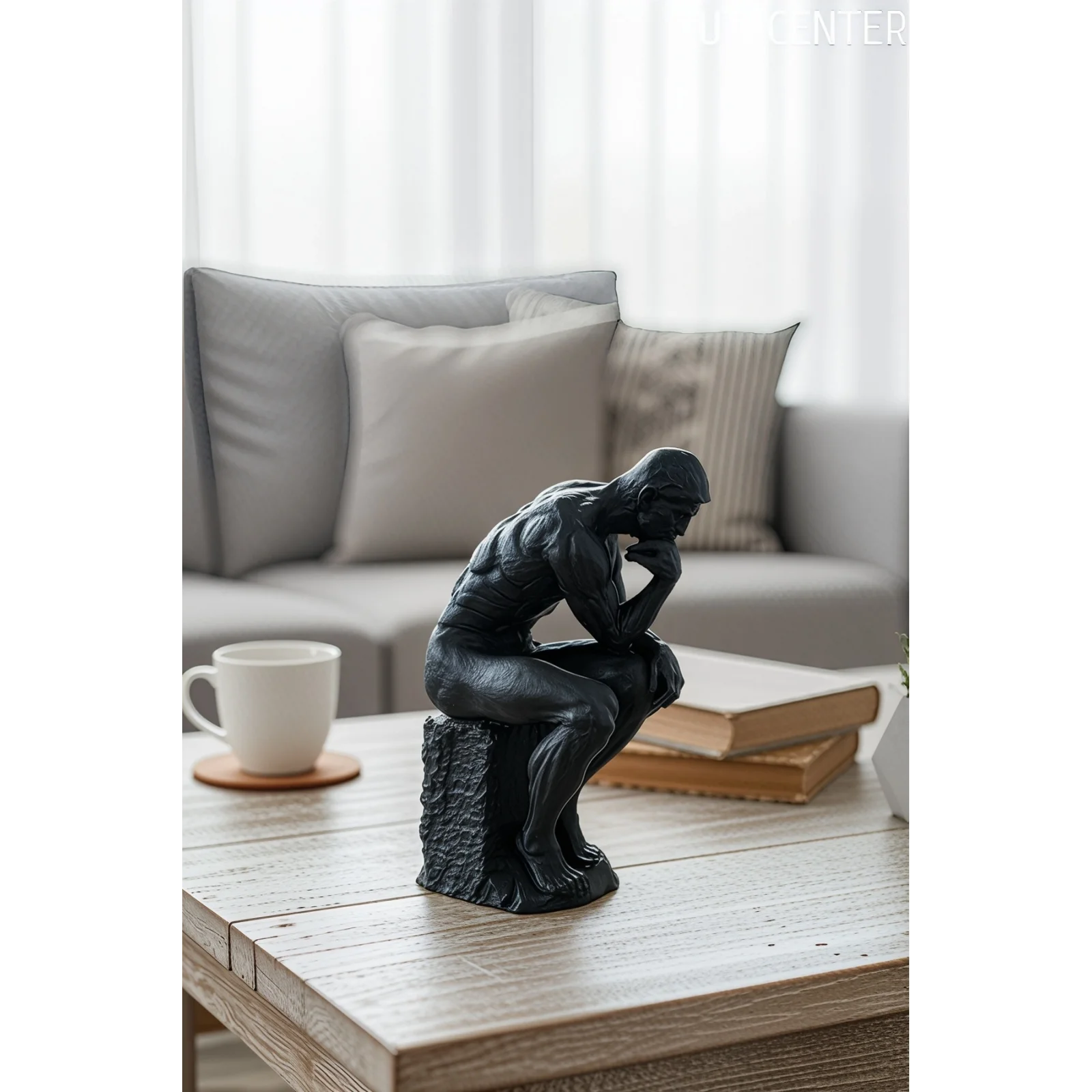 Modern Düşünen Adam Biblo 15 cm Plastik Heykel Figür Ev Ofis Dekoru