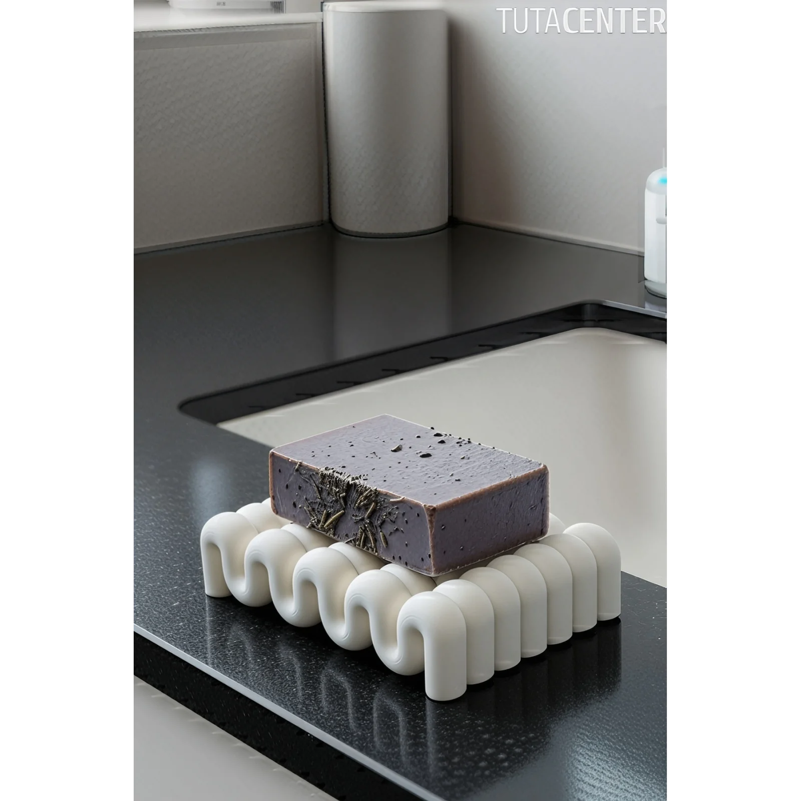 Dalga Formlu Su Tutmayan Sabunluk – Modern ve Şık Plastik Sabunluk