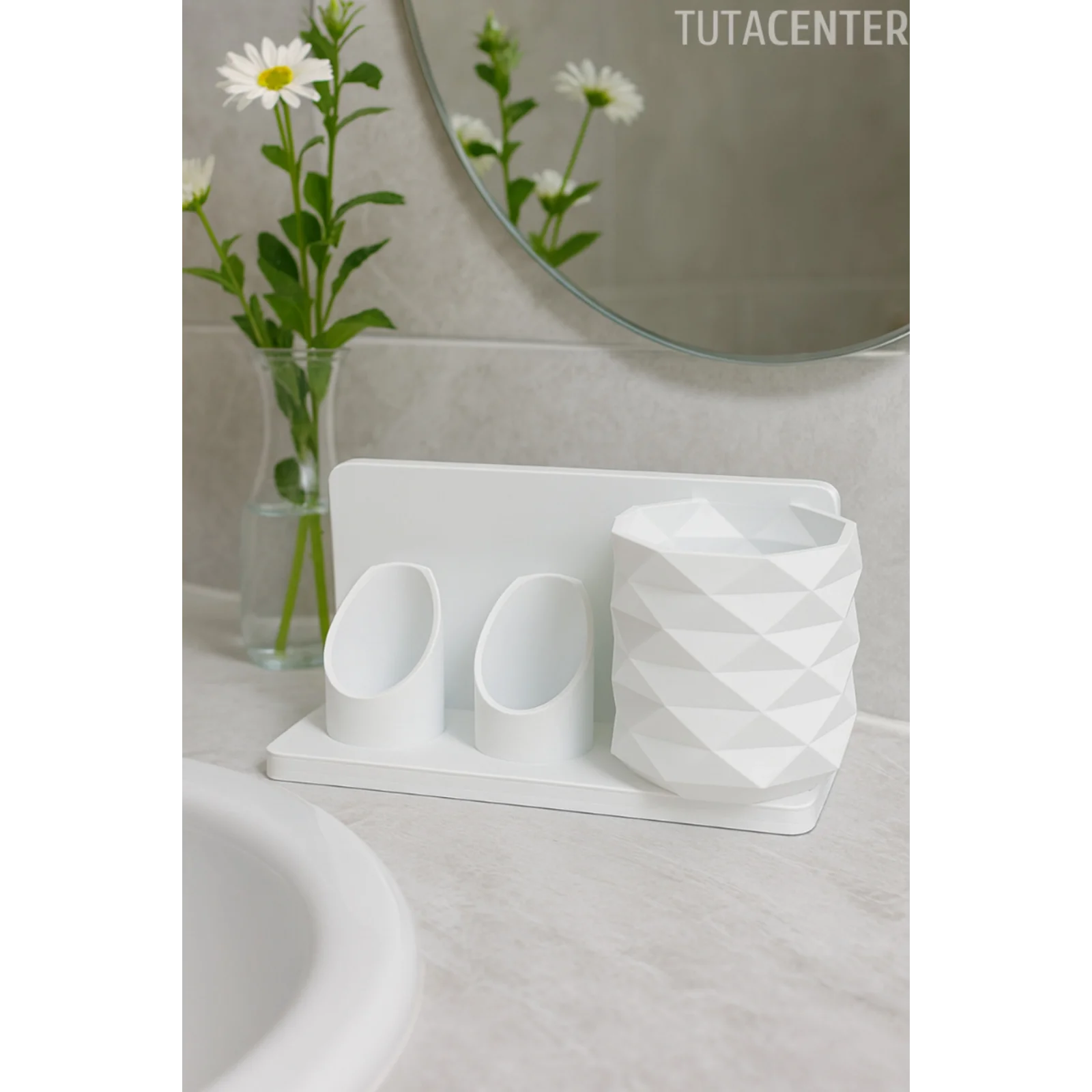 Şarjlı Ve Pilli Diş Fırçalık Tutucu Stand Beyaz (Tüm Modellere Uyumlu)