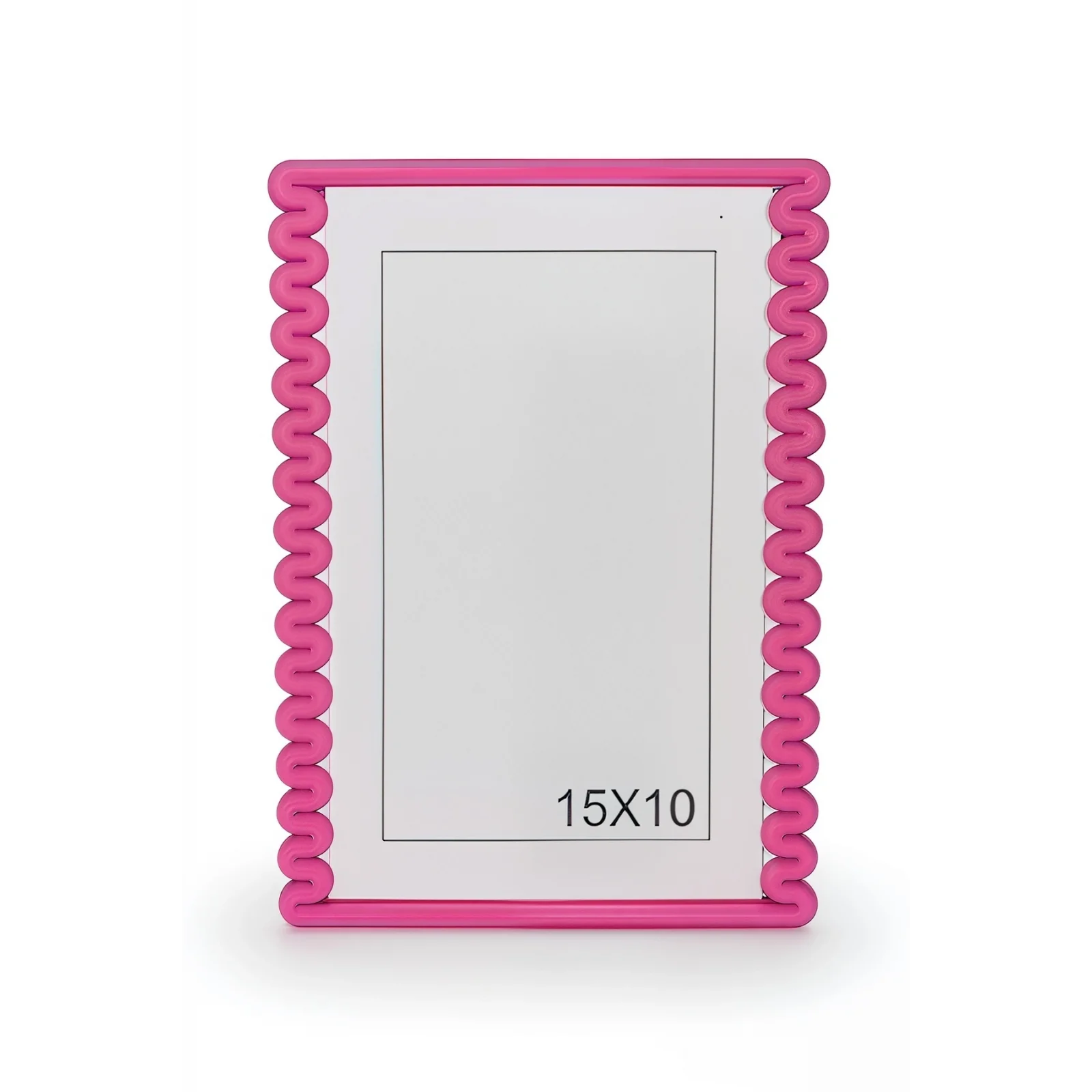 Dalga Desenli Pembe Plastik Duvar Çerçevesi 10x15 cm | Yatay ve Dikey Kullanıma Uygun