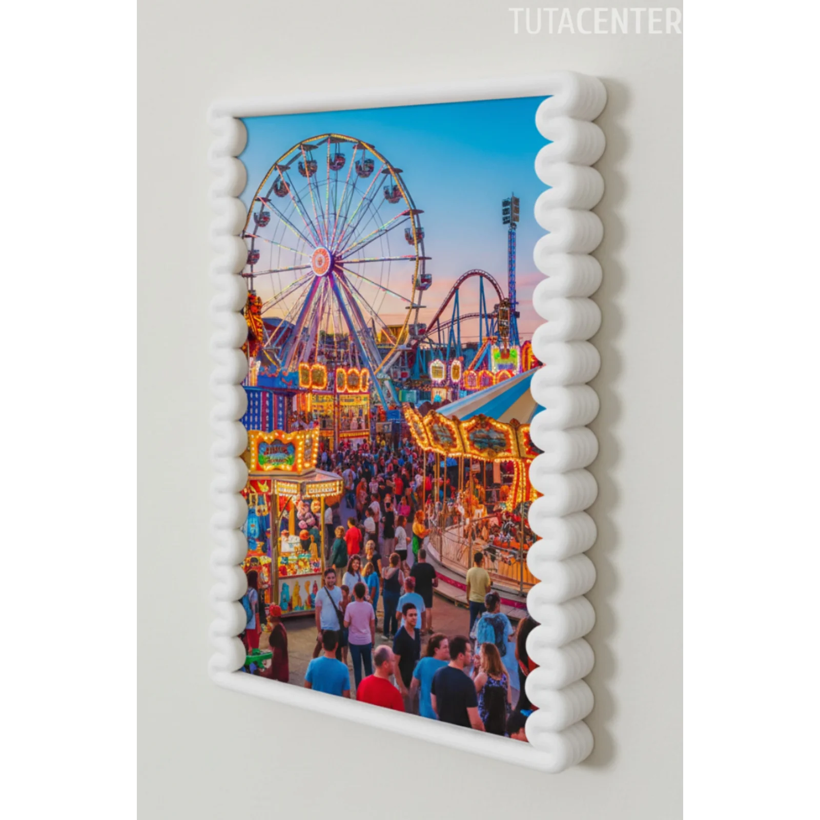 Dalga Desenli Pembe Plastik Duvar Çerçevesi 10x15 cm | Yatay ve Dikey Kullanıma Uygun