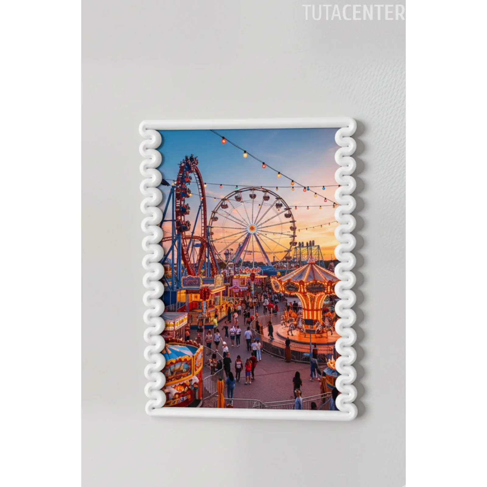 Dalga Desenli Pembe Plastik Duvar Çerçevesi 10x15 cm | Yatay ve Dikey Kullanıma Uygun