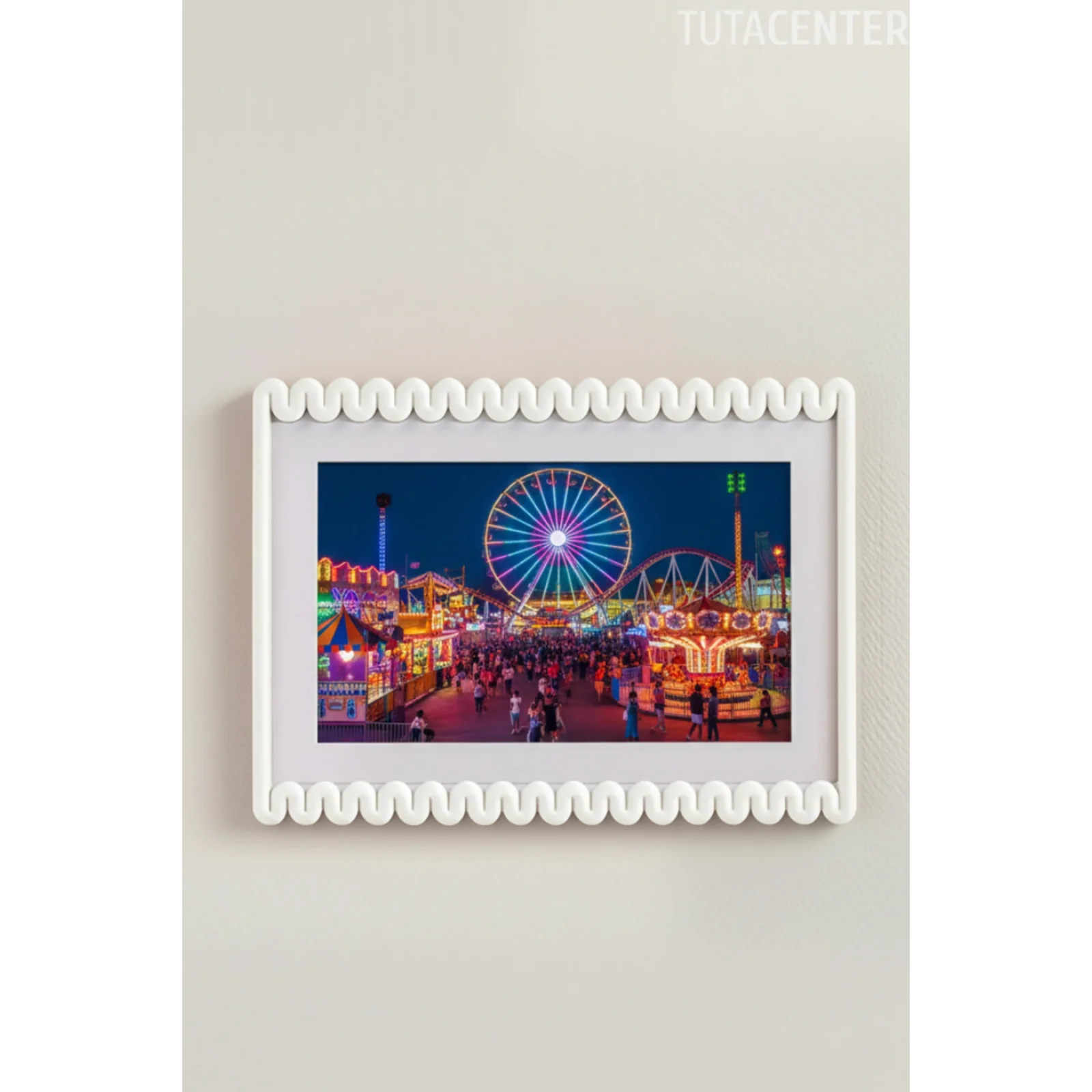 Dalga Desenli Pembe Plastik Duvar Çerçevesi 10x15 cm | Yatay ve Dikey Kullanıma Uygun