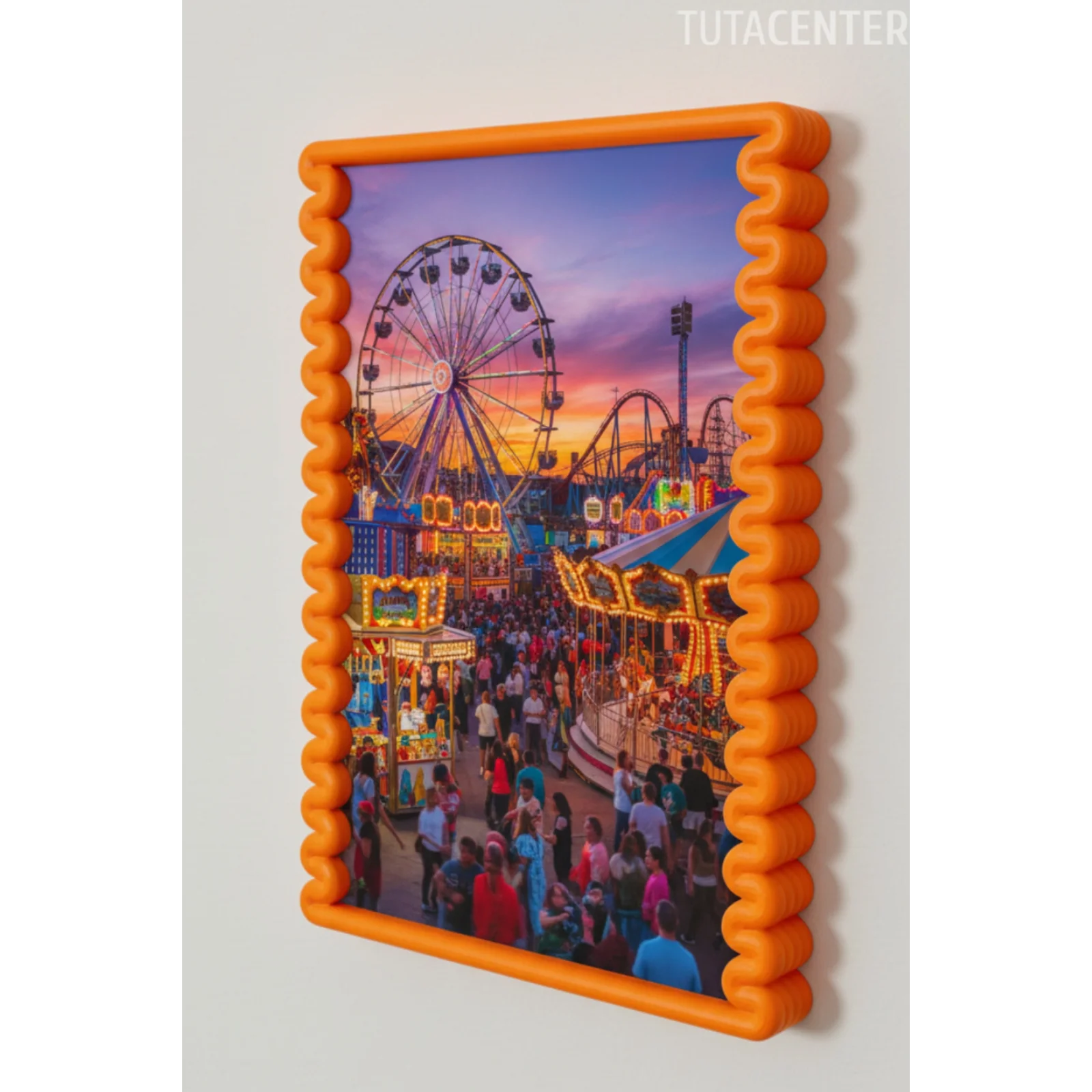 Dalga Desenli Pembe Plastik Duvar Çerçevesi 10x15 cm | Yatay ve Dikey Kullanıma Uygun