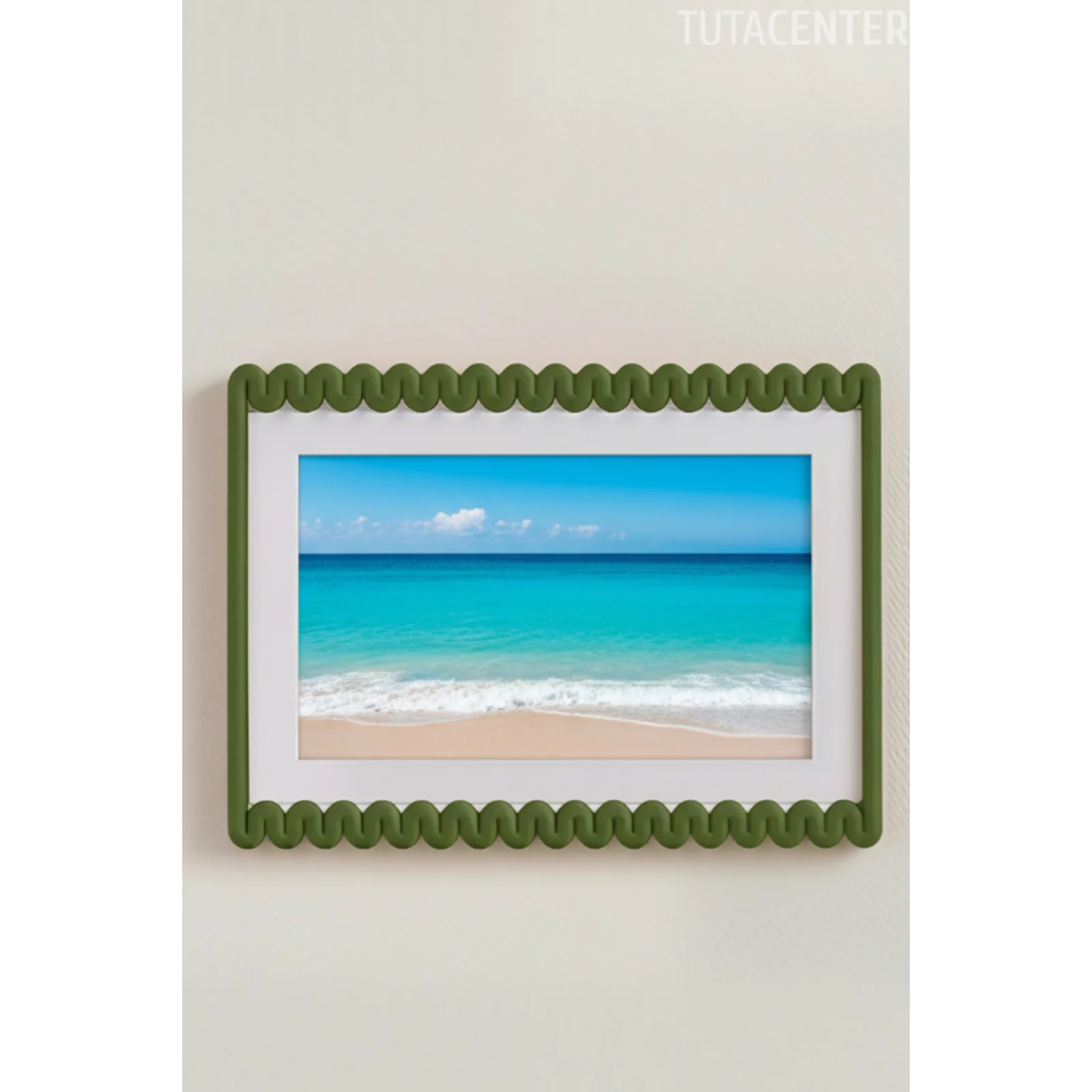 Dalga Desenli Pembe Plastik Duvar Çerçevesi 10x15 cm | Yatay ve Dikey Kullanıma Uygun