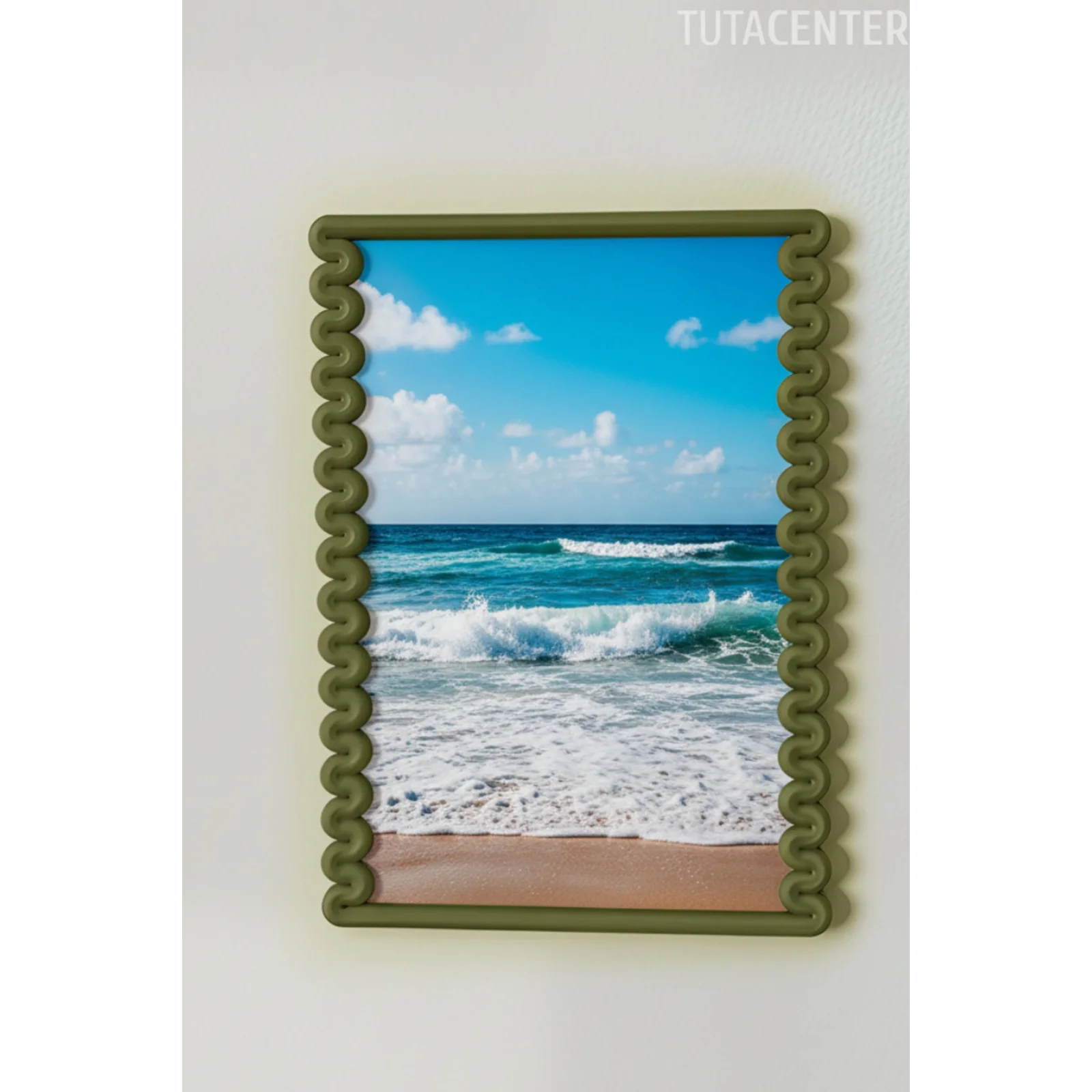 Dalga Desenli Pembe Plastik Duvar Çerçevesi 10x15 cm | Yatay ve Dikey Kullanıma Uygun