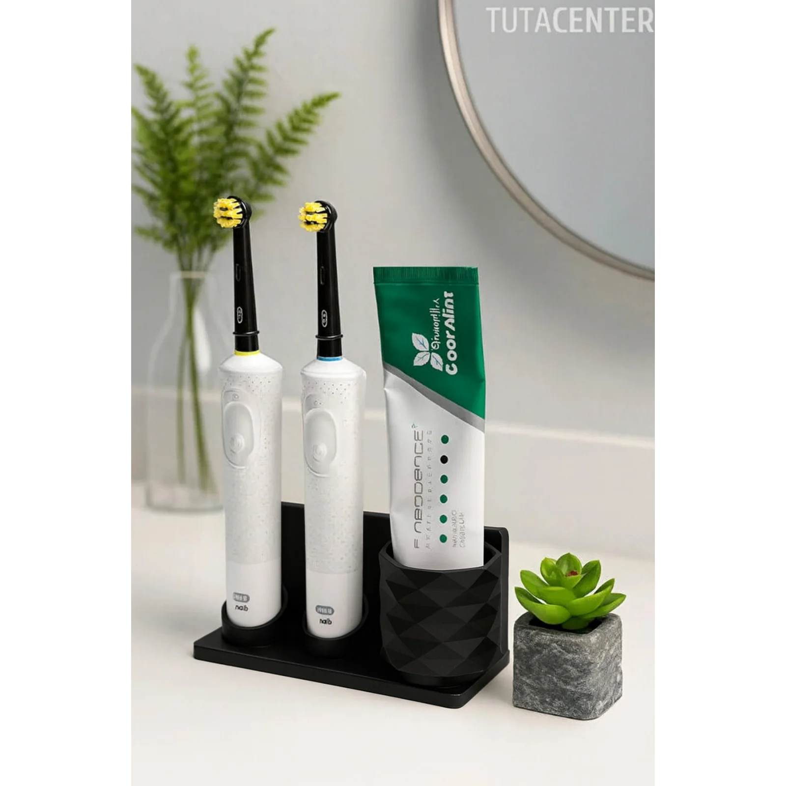 Şarjlı Ve Pilli Diş Fırçalık Tutucu Stand Beyaz (Tüm Modellere Uyumlu)