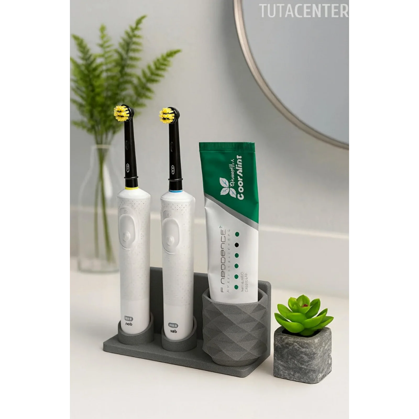 Şarjlı Ve Pilli Diş Fırçalık Tutucu Stand Beyaz (Tüm Modellere Uyumlu)