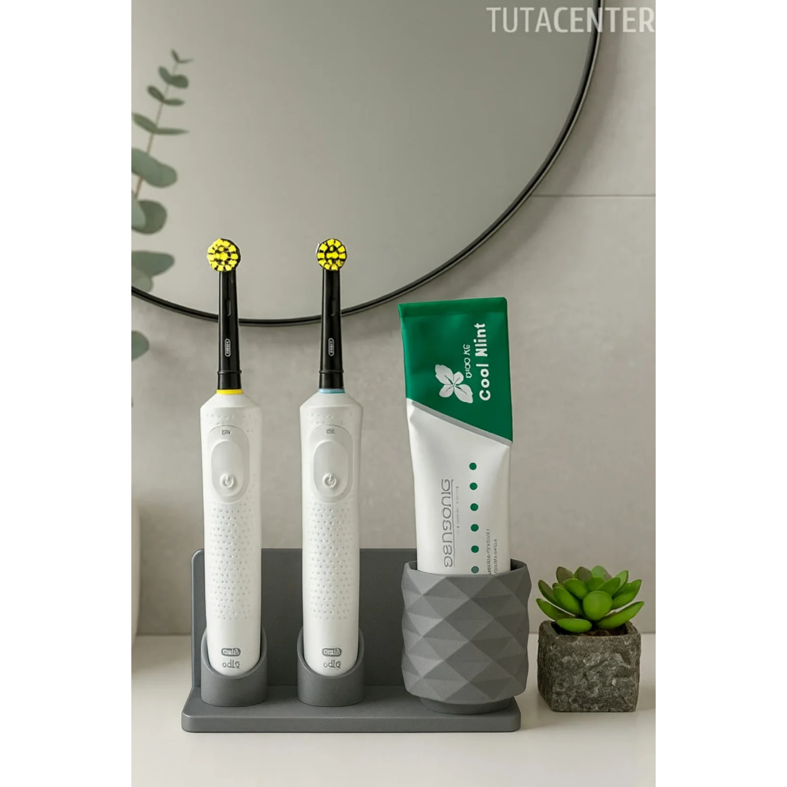 Şarjlı Ve Pilli Diş Fırçalık Tutucu Stand Beyaz (Tüm Modellere Uyumlu)