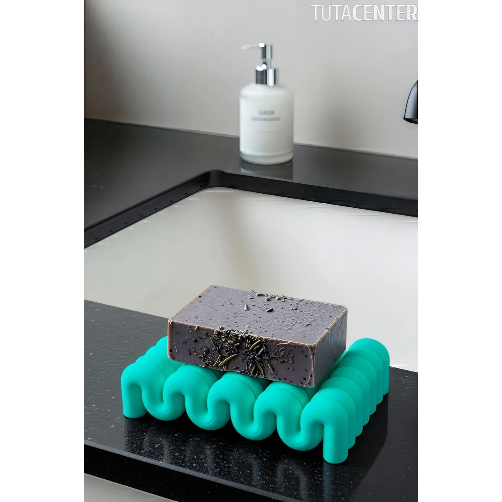 Dalga Formlu Su Tutmayan Sabunluk – Modern ve Şık Plastik Sabunluk