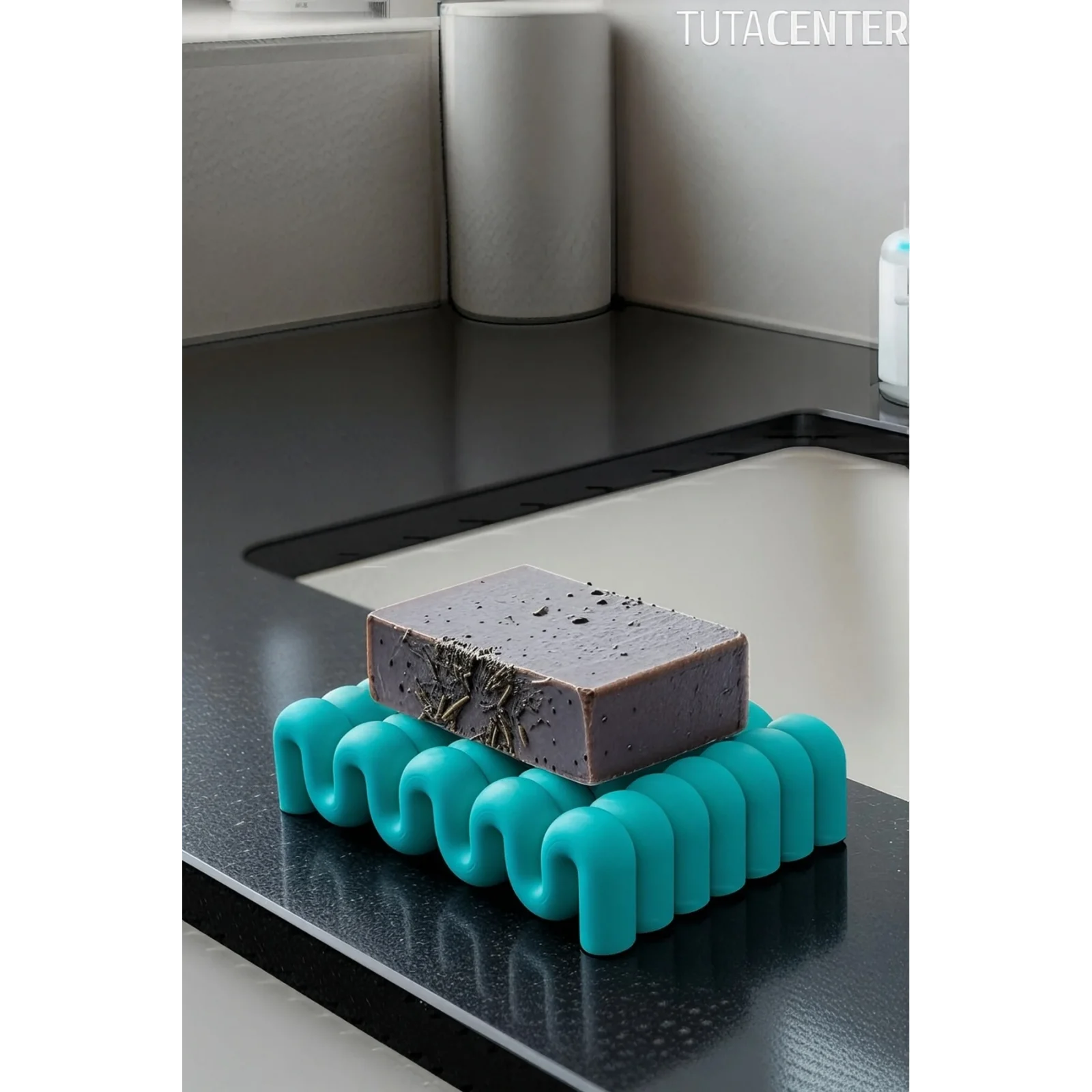 Dalga Formlu Su Tutmayan Sabunluk – Modern ve Şık Plastik Sabunluk